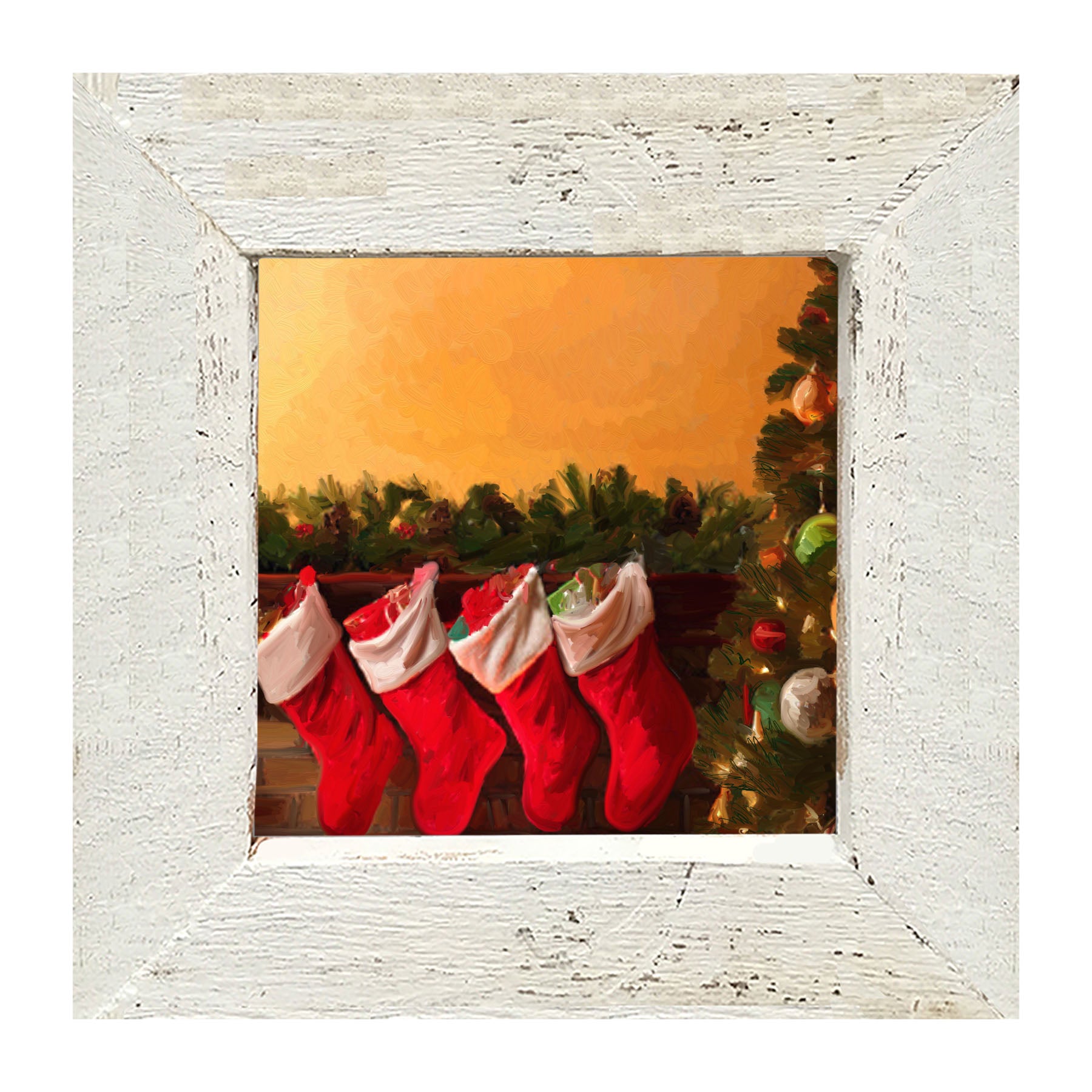 Christmas Stockings for Santa - Framed art