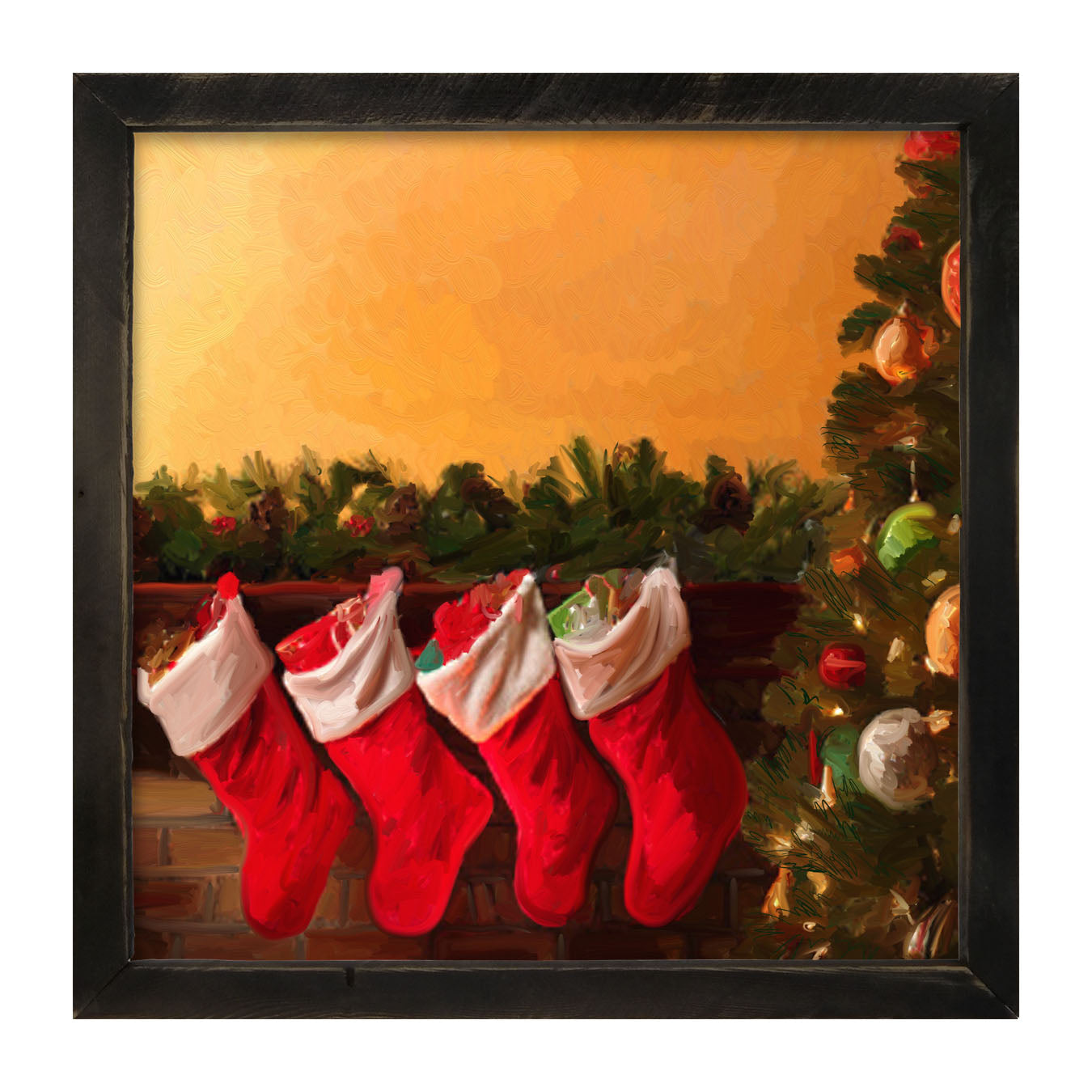 Christmas Stockings for Santa - Framed art