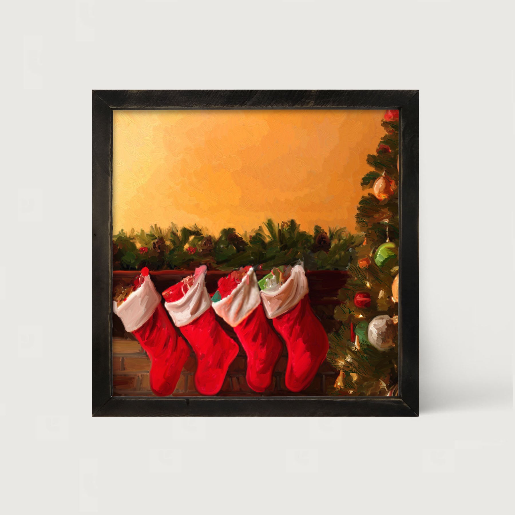 Christmas Stockings for Santa - Framed art