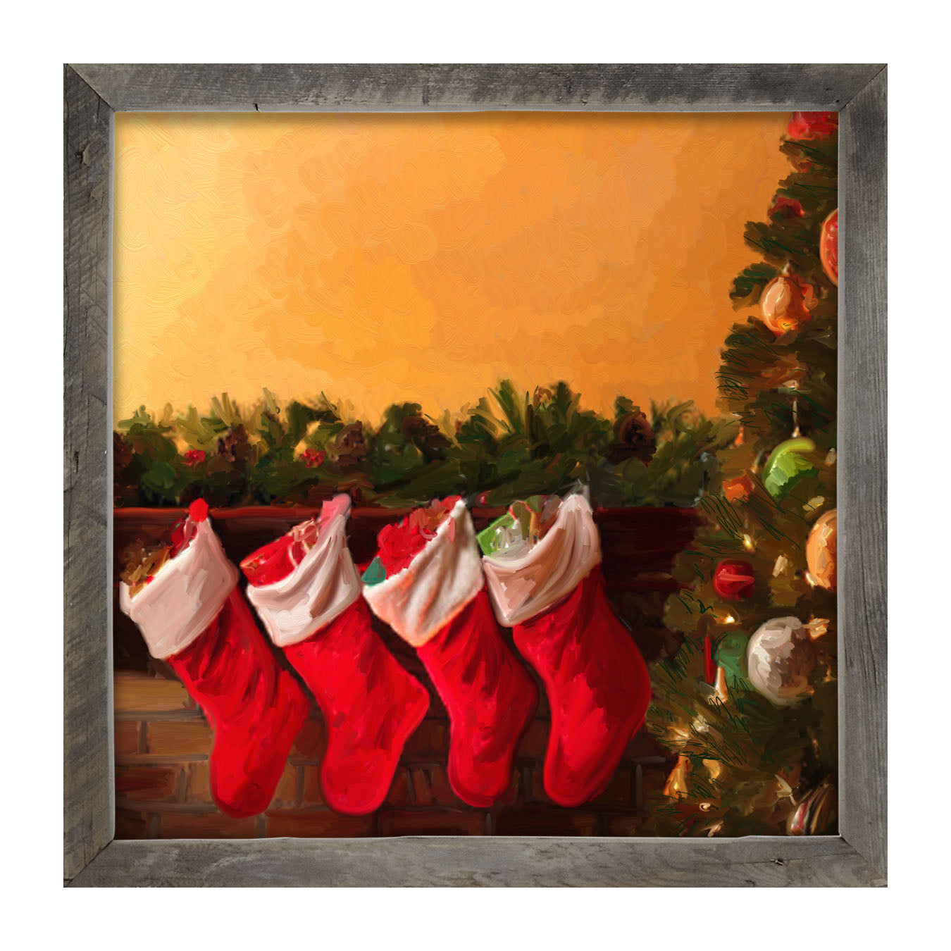 Christmas Stockings for Santa - Framed art