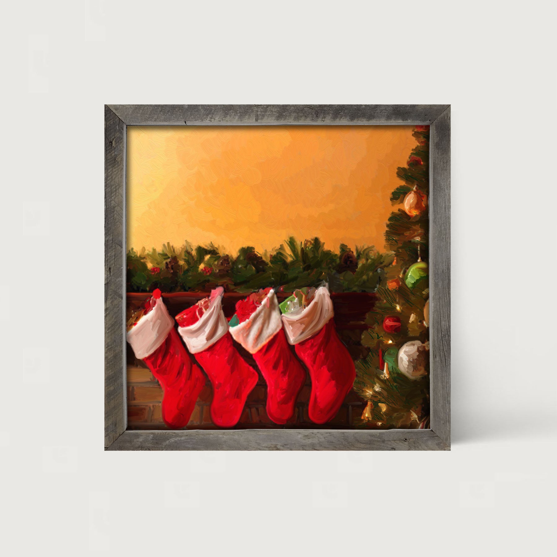 Christmas Stockings for Santa - Framed art