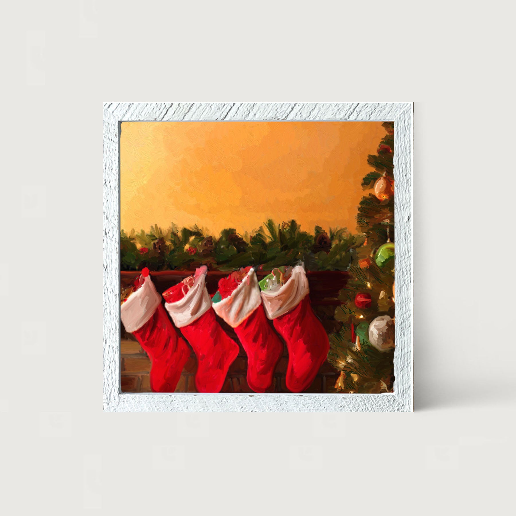 Christmas Stockings for Santa - Framed art