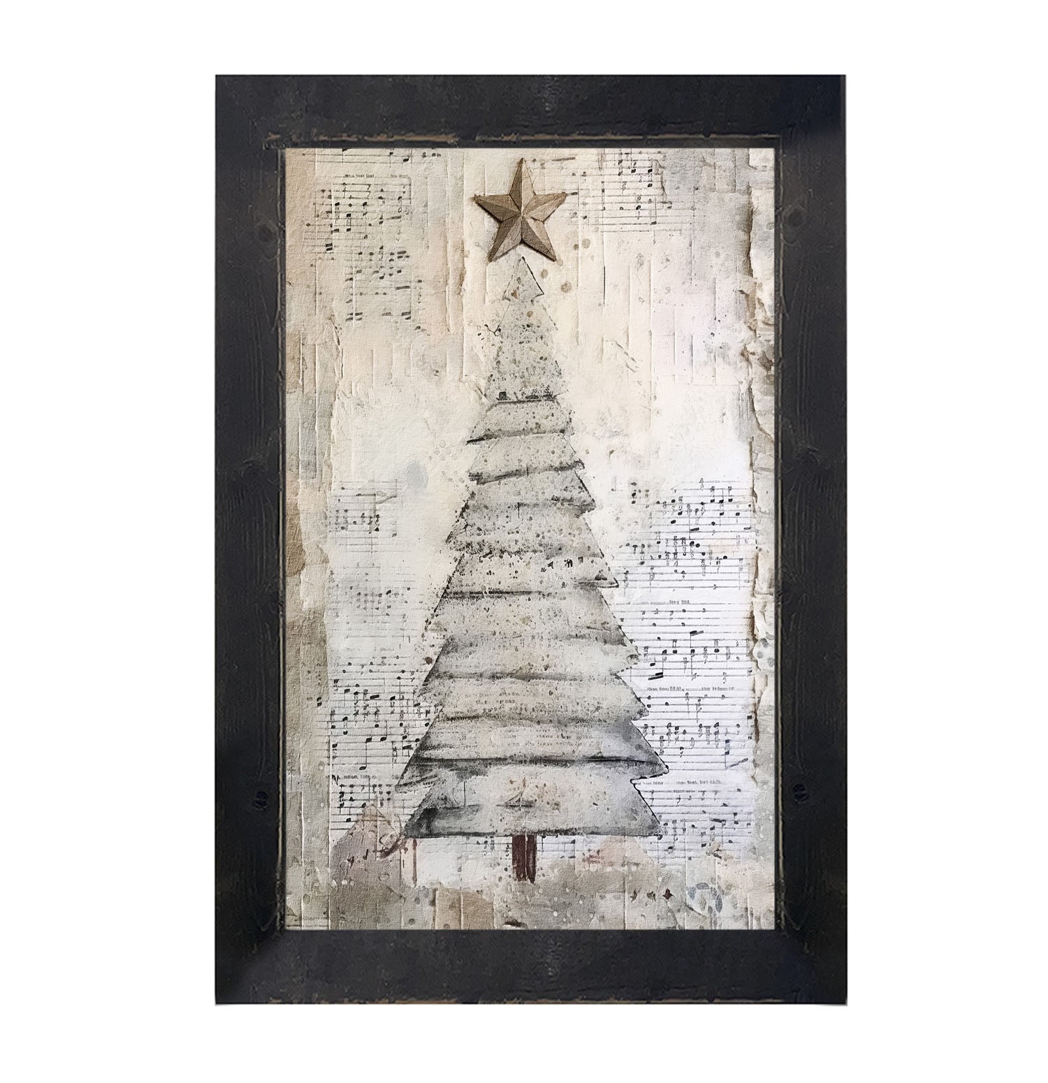 Paper-style Christmas Tree 1 - Framed art