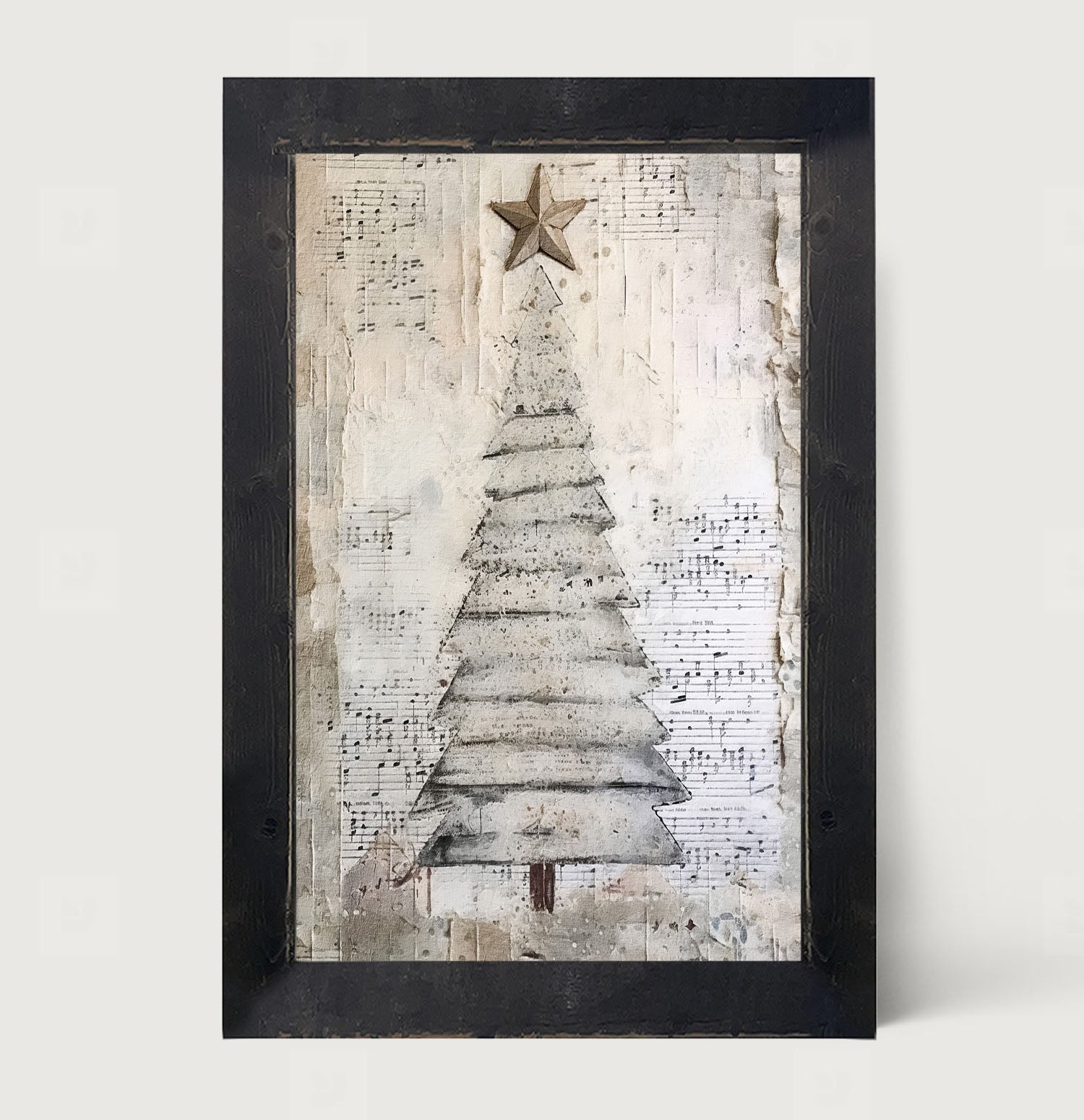 Paper-style Christmas Tree 1 - Framed art