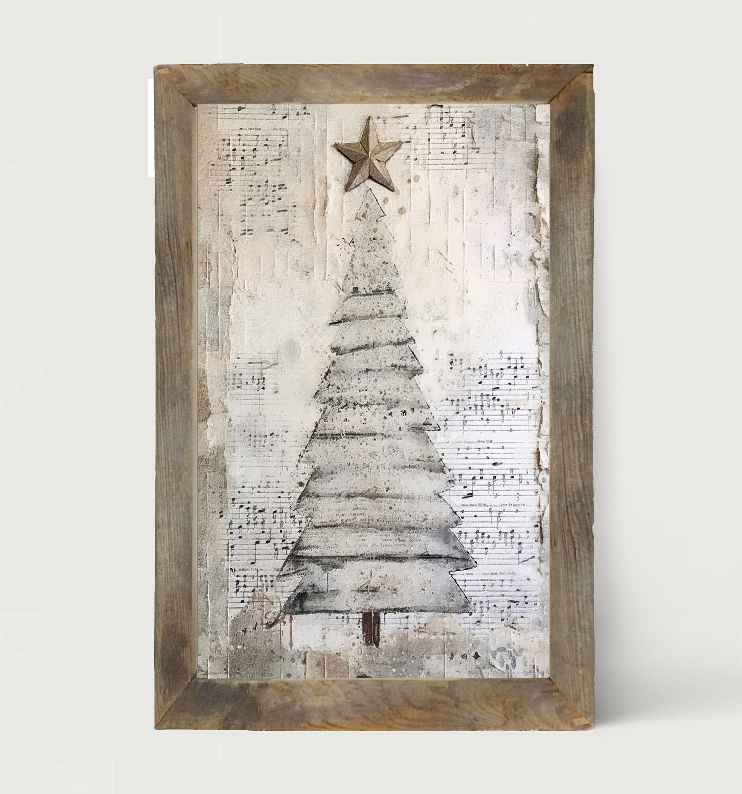 Paper-style Christmas Tree 1 - Framed art