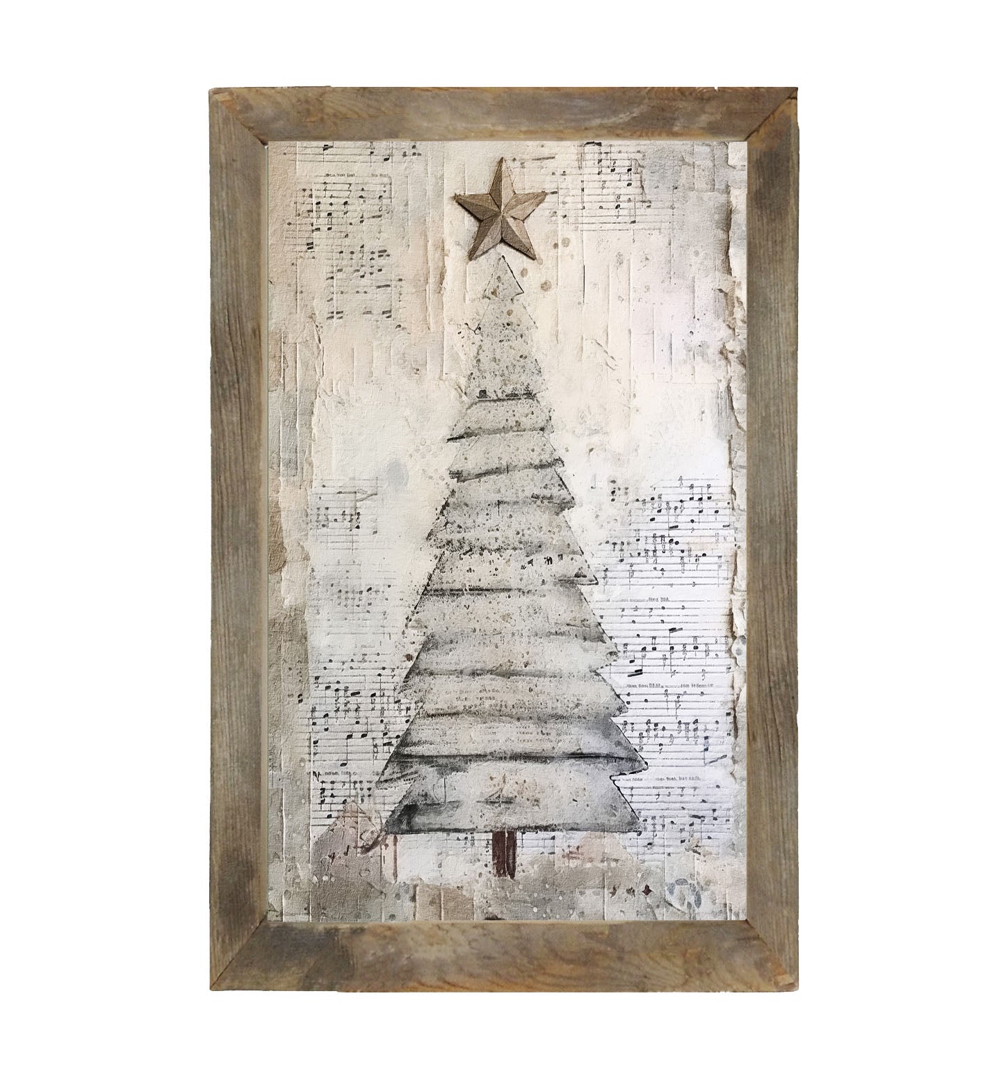 Paper-style Christmas Tree 1 - Framed art