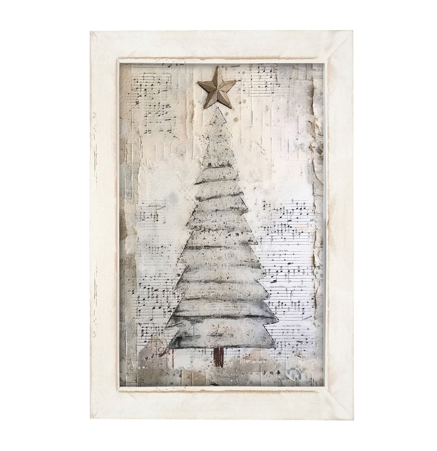 Paper-style Christmas Tree 1 - Framed art