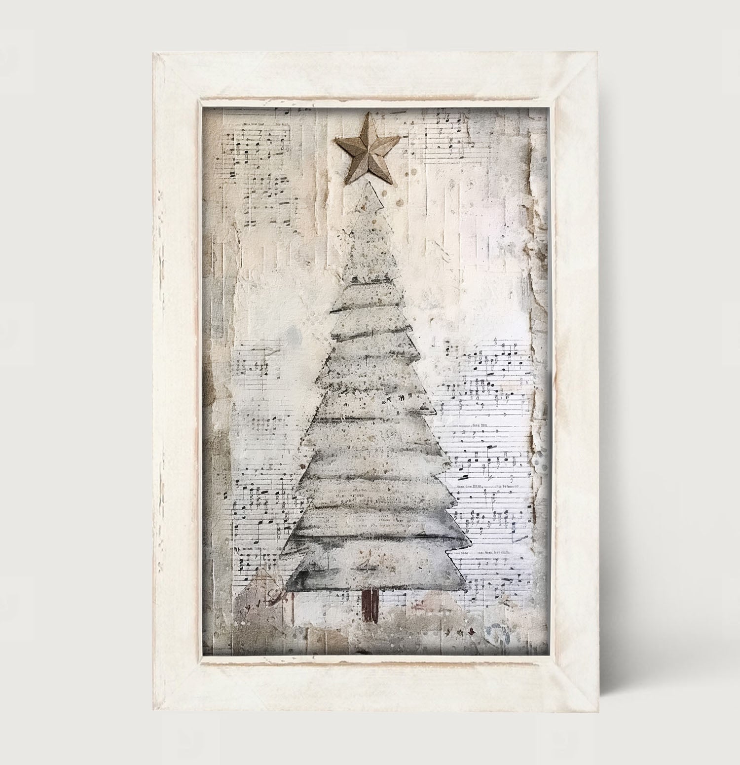 Paper-style Christmas Tree 1 - Framed art