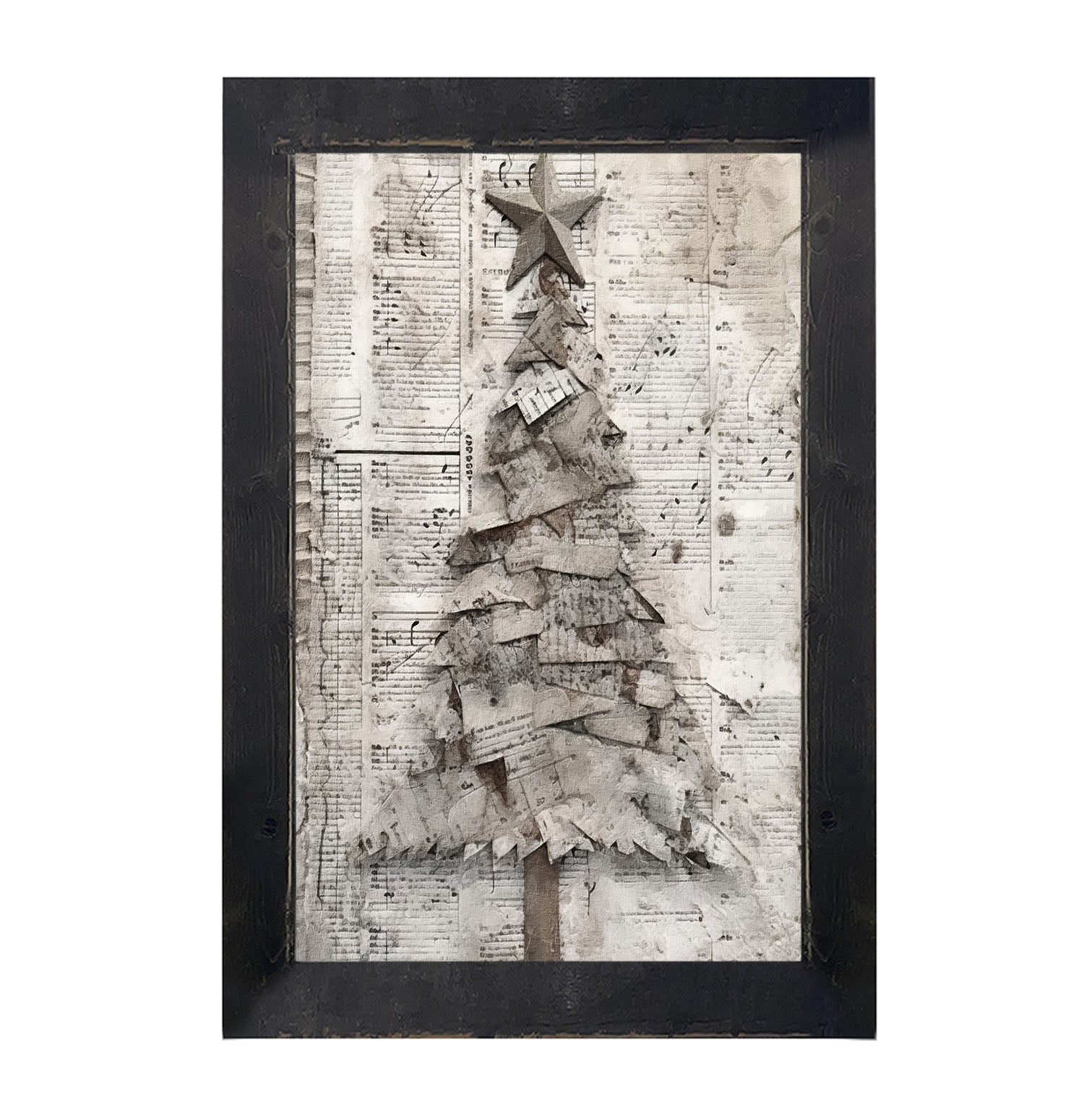 Paper-style Christmas Tree 2 - Framed art