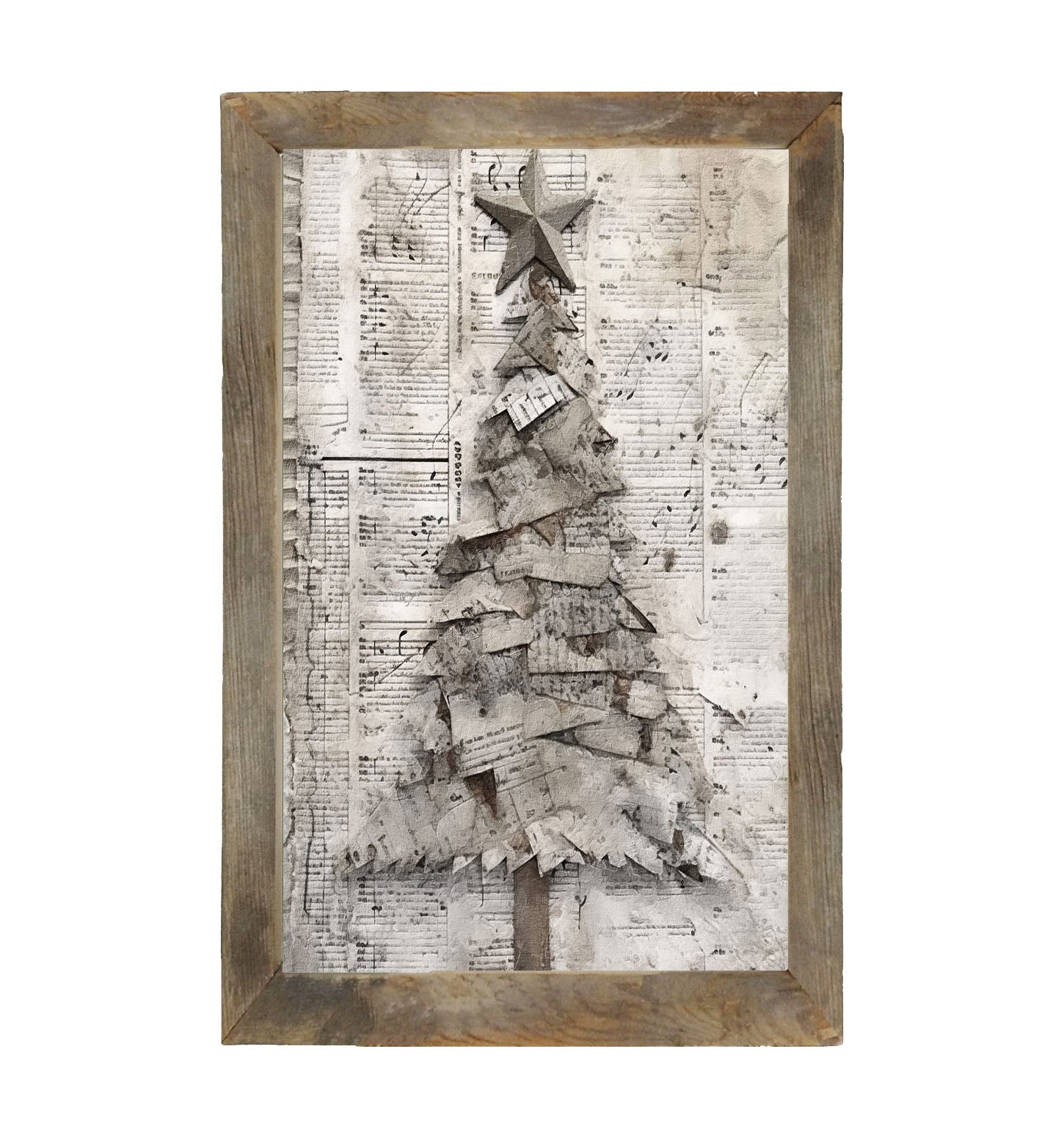 Paper-style Christmas Tree 2 - Framed art