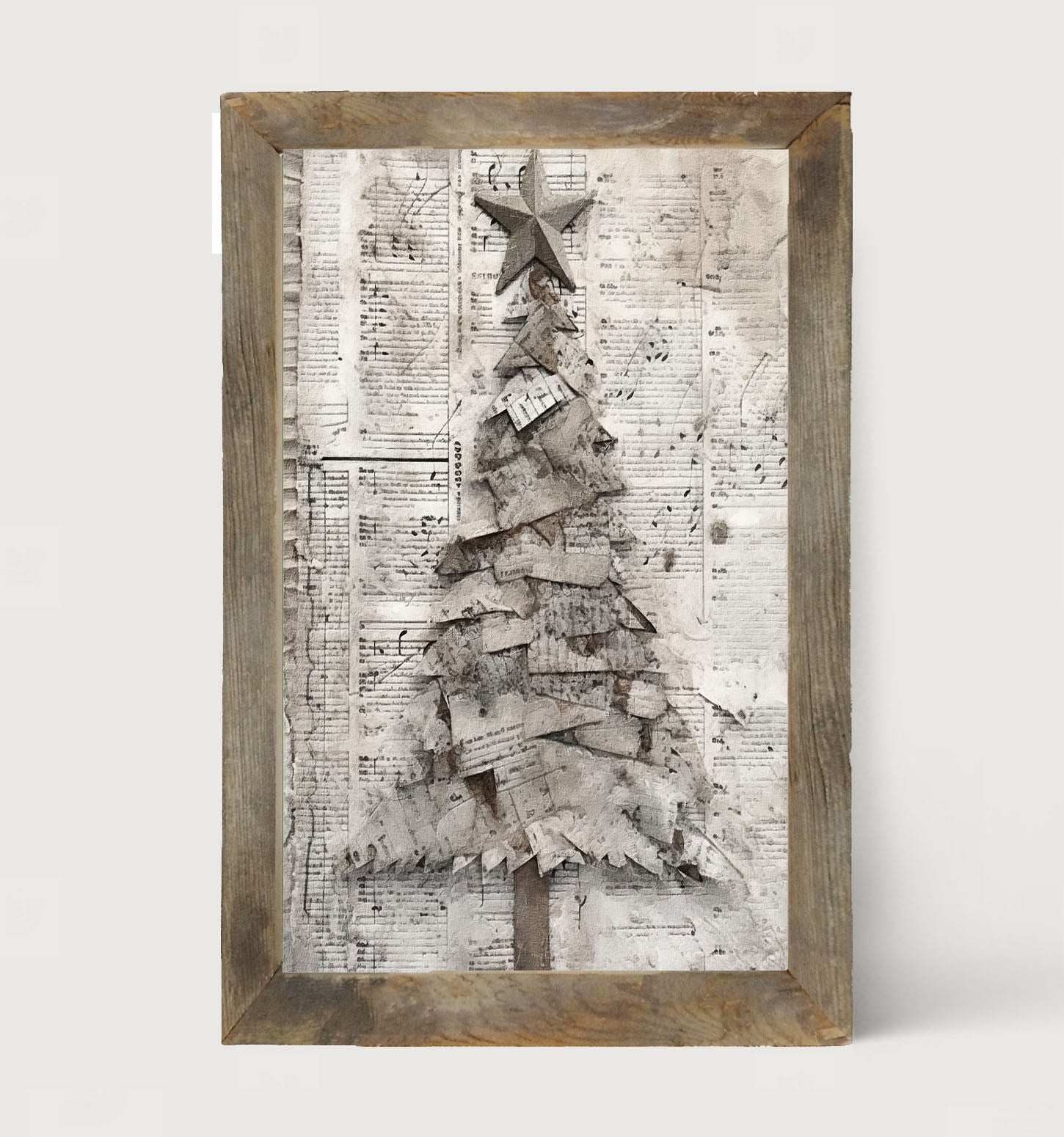 Paper-style Christmas Tree 2 - Framed art