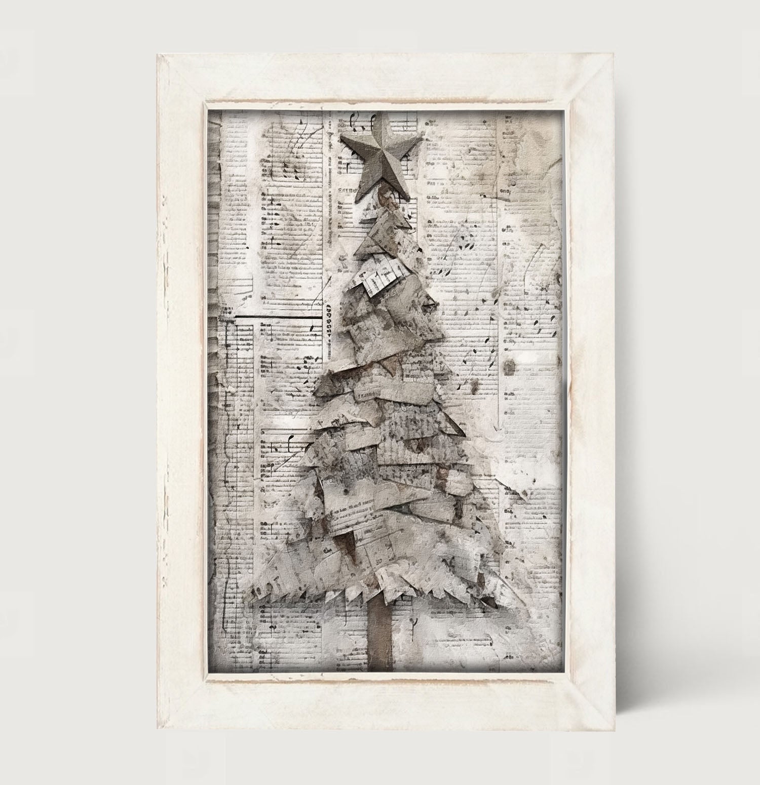 Paper-style Christmas Tree 2 - Framed art