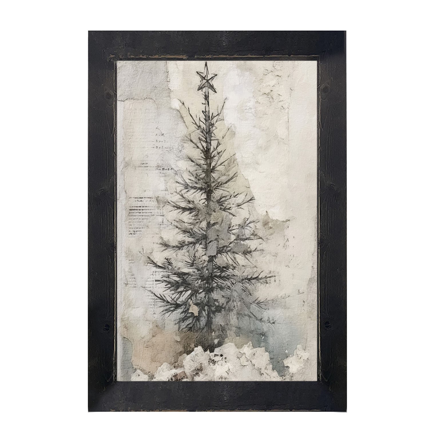 Paper-style Christmas Tree 5 - Framed art