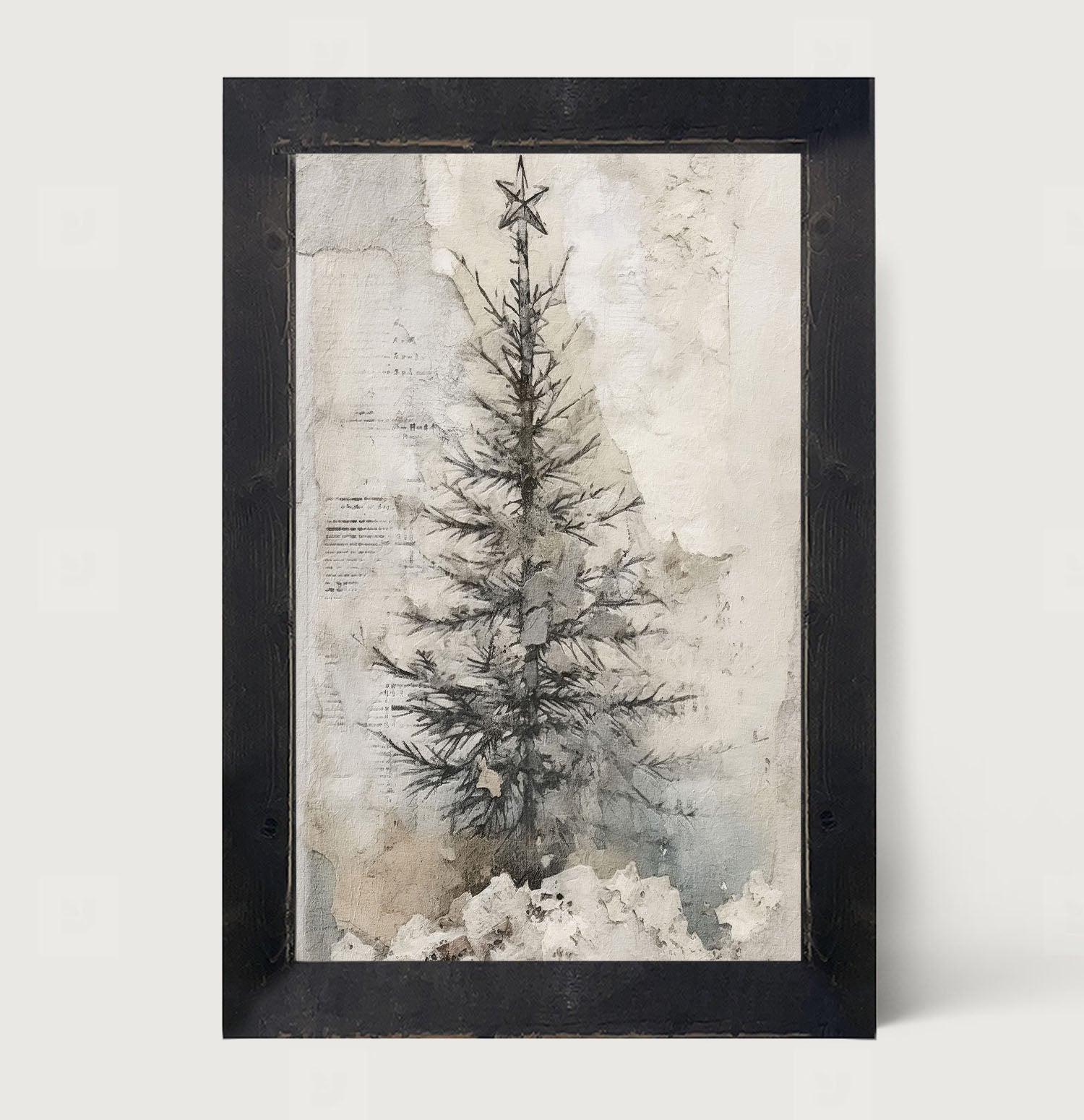 Paper-style Christmas Tree 5 - Framed art