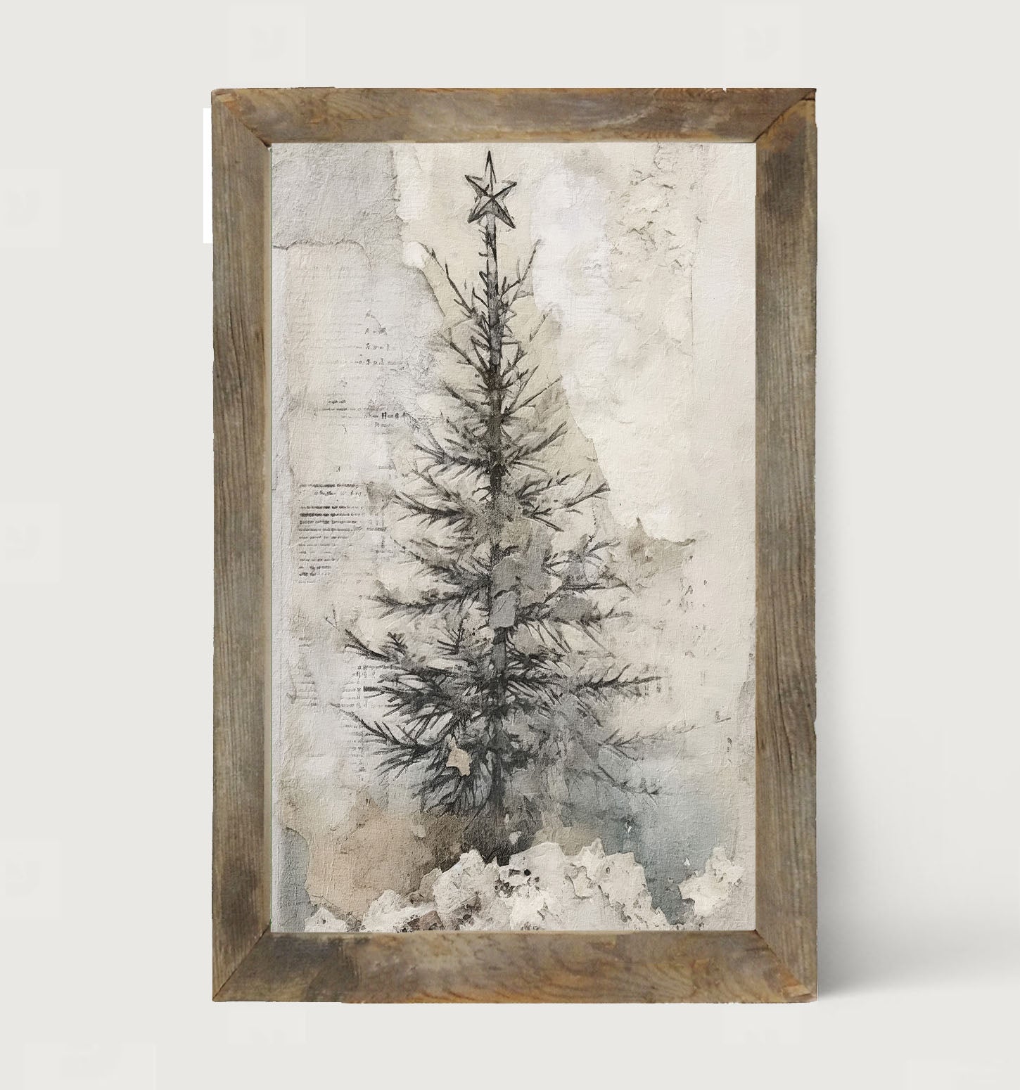 Paper-style Christmas Tree 5 - Framed art