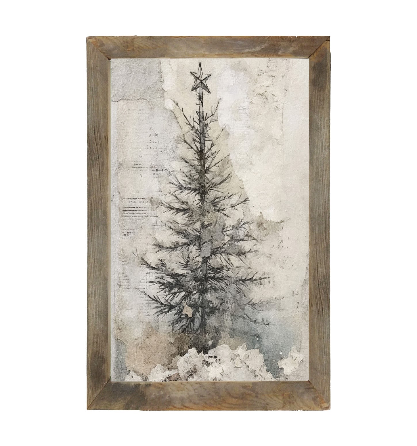 Paper-style Christmas Tree 5 - Framed art