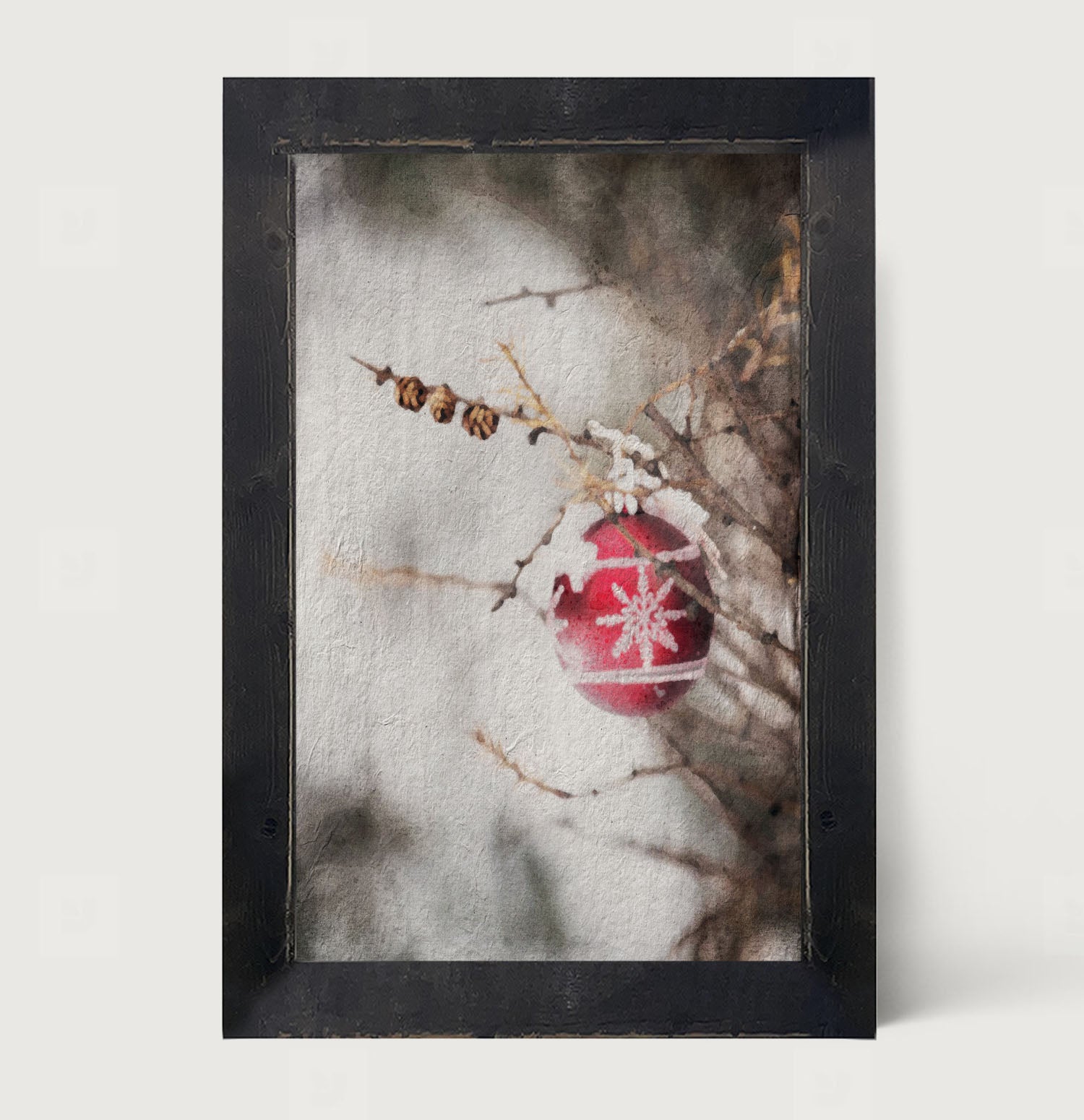 Red ornament - Framed art