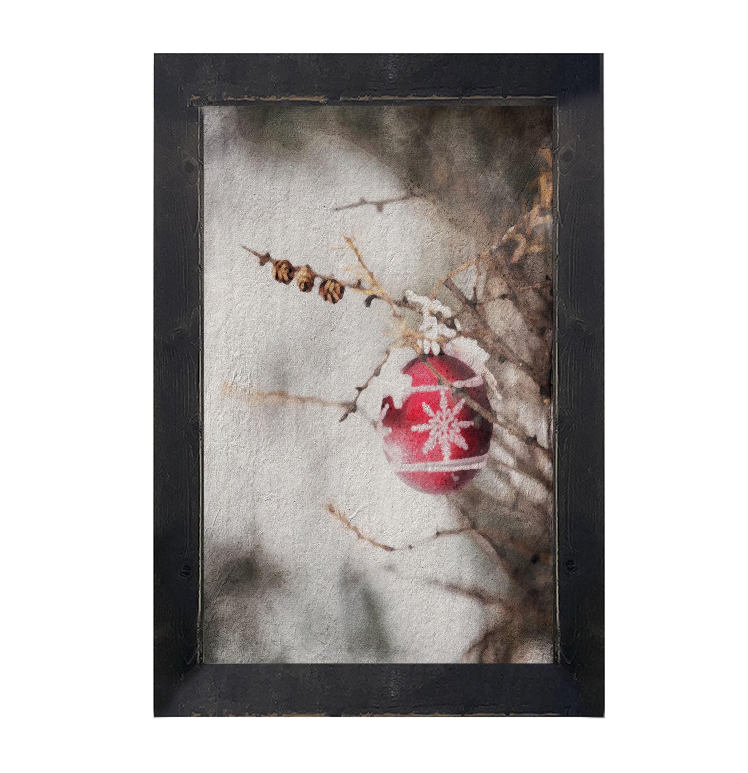 Red ornament - Framed art