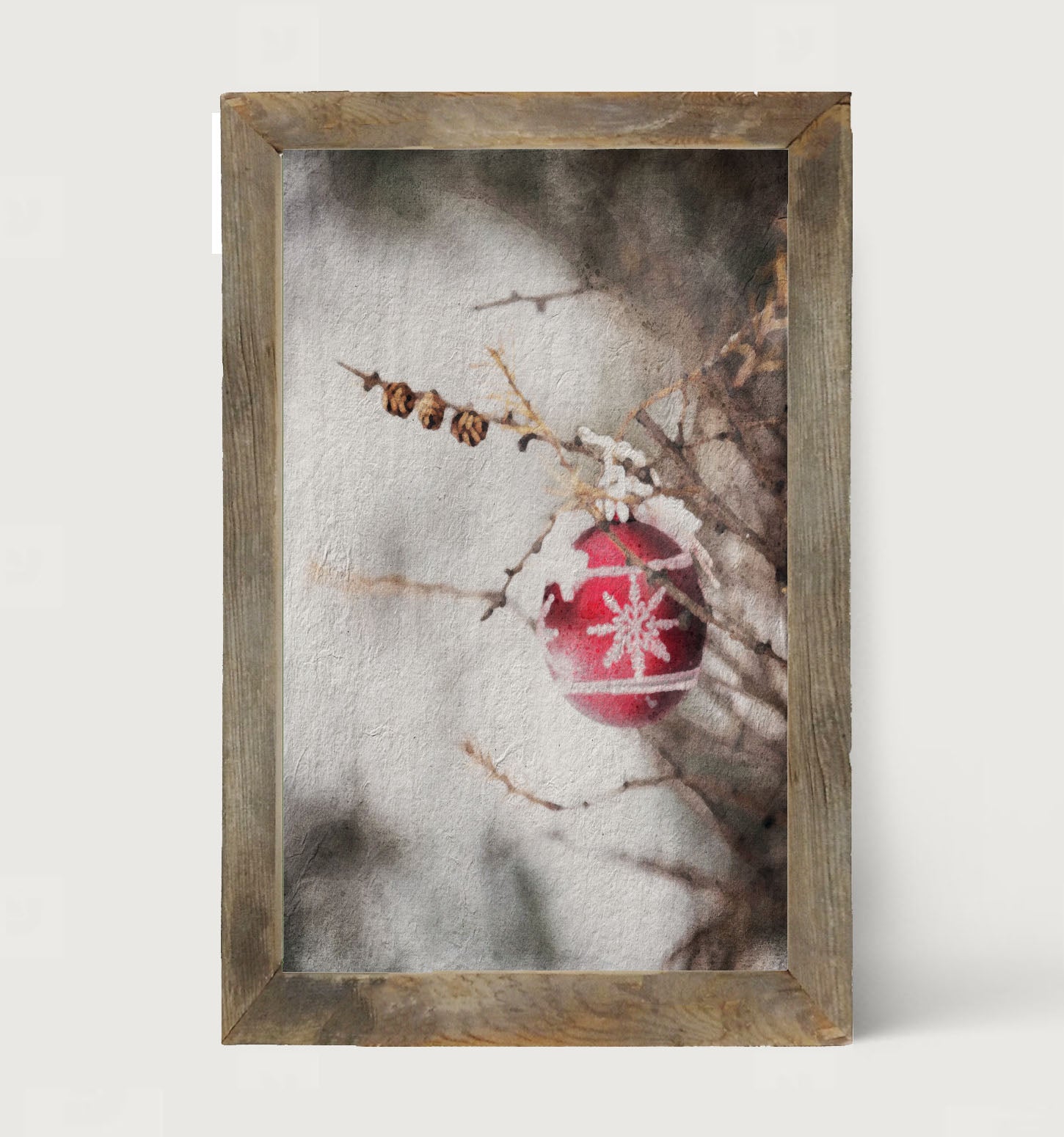 Red ornament - Framed art