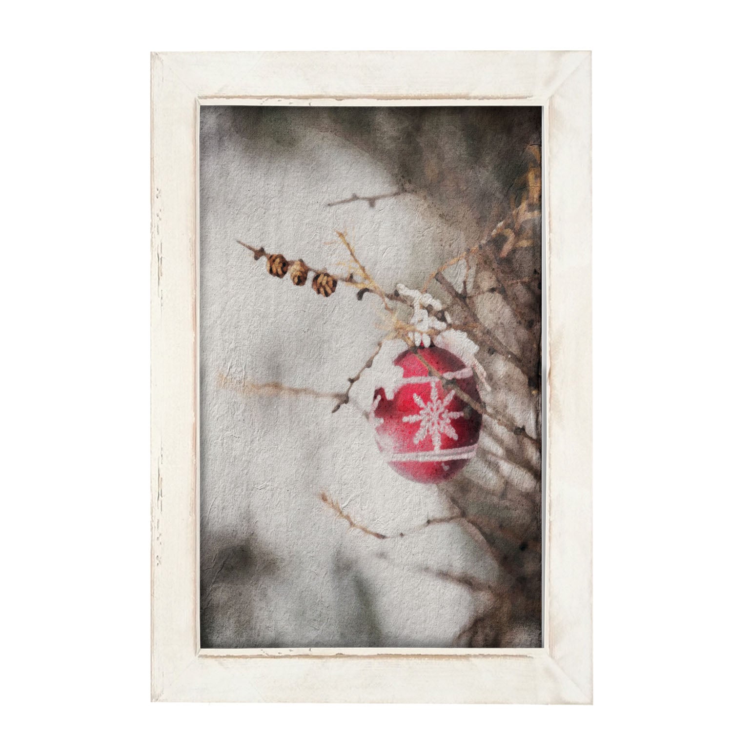 Red ornament - Framed art