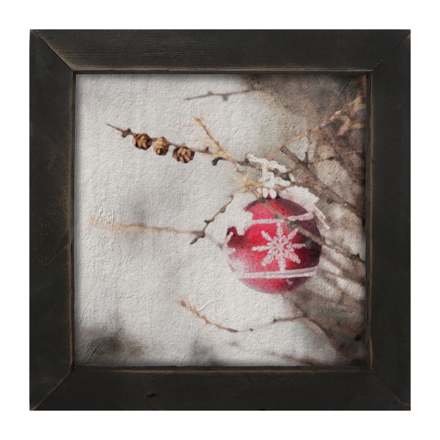 Red ornament - Framed art