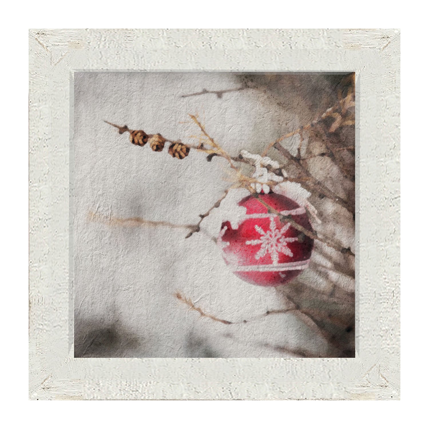 Red ornament - Framed art