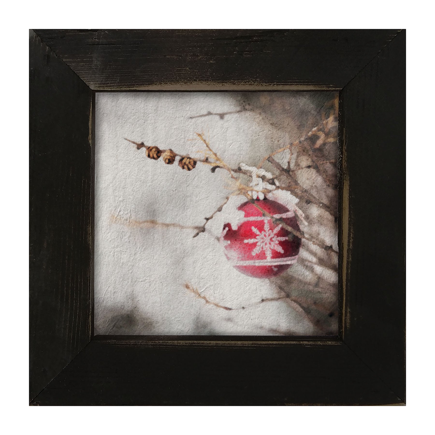 Red ornament - Framed art