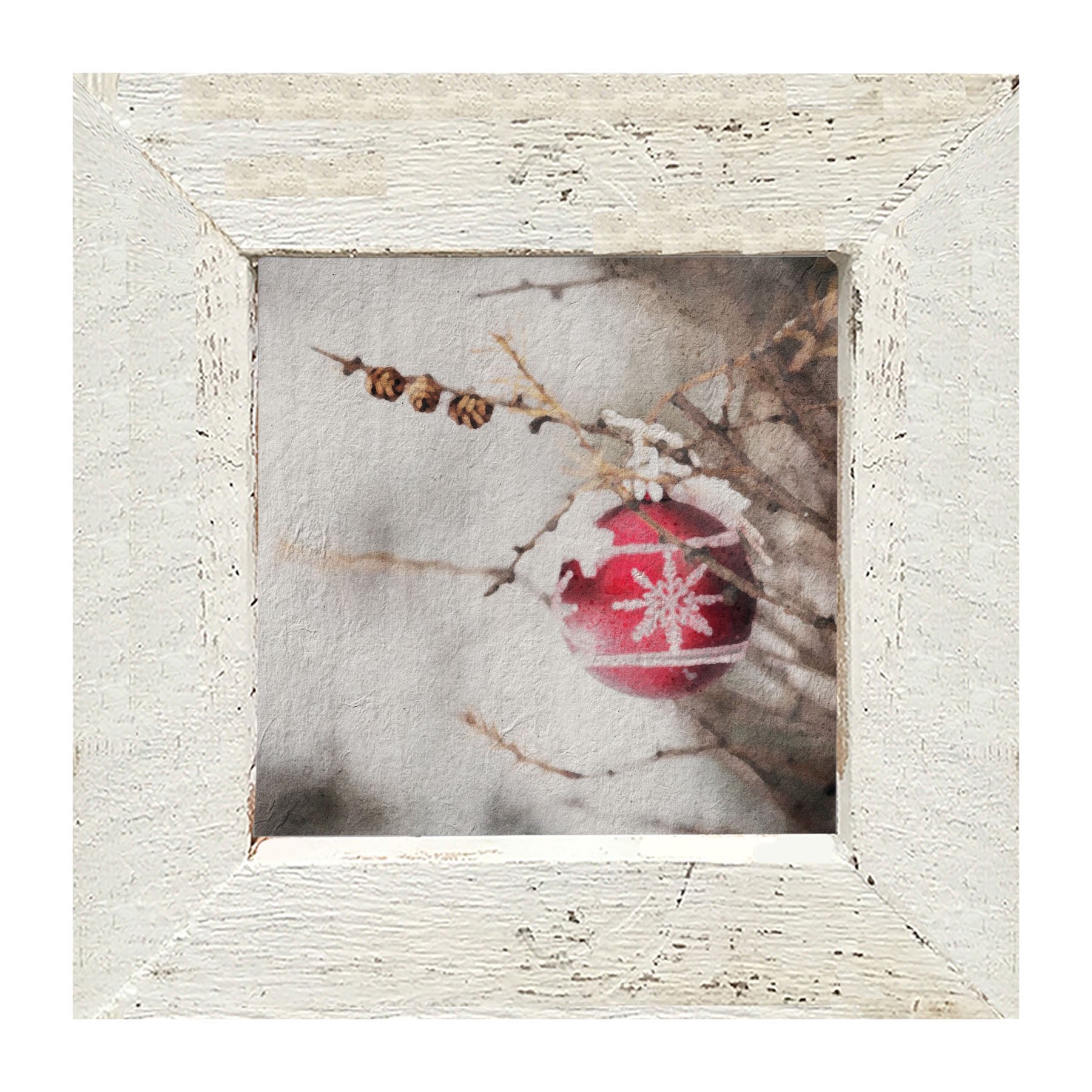 Red ornament - Framed art