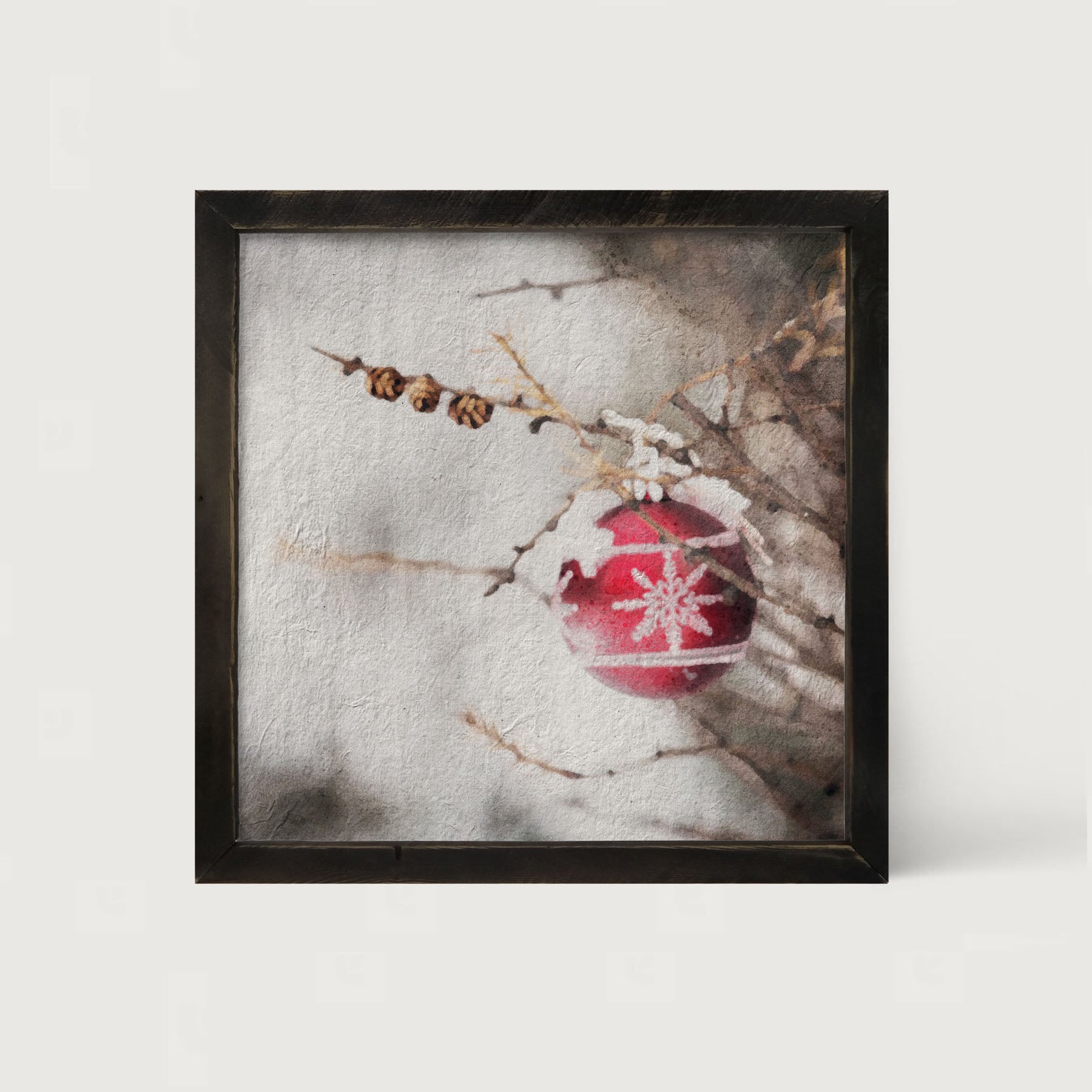 Red ornament - Framed art