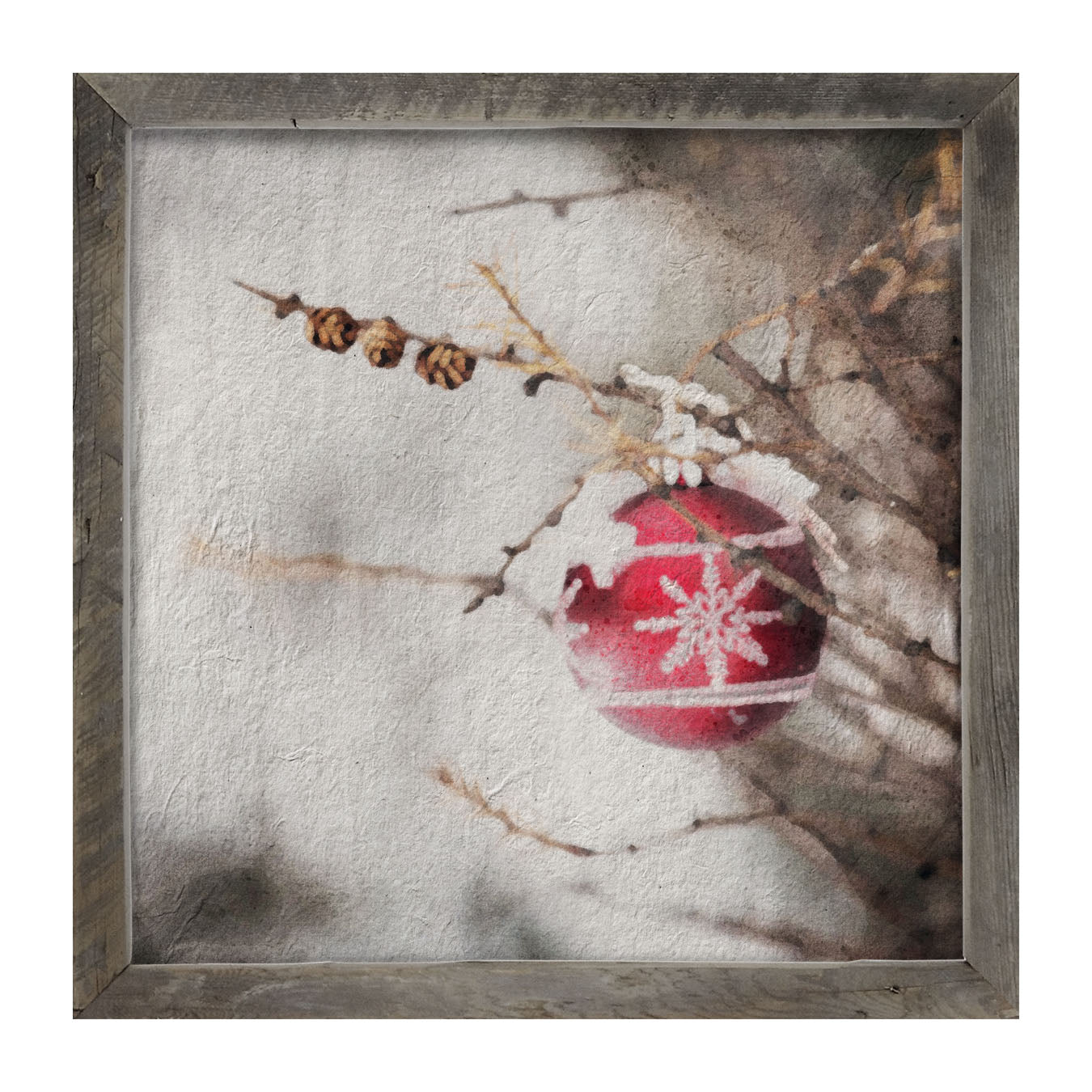 Red ornament - Framed art