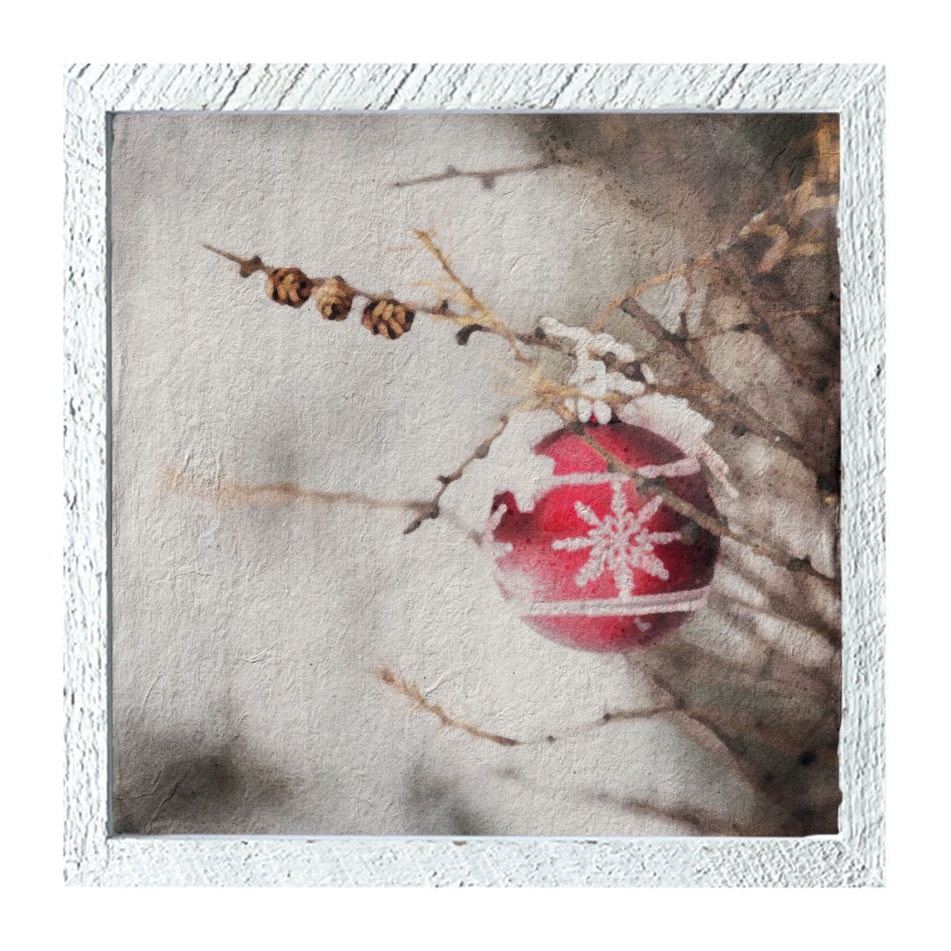 Red ornament - Framed art