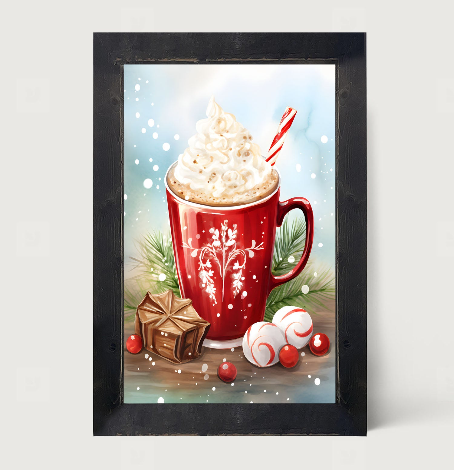 Peppermint Cocoa - Framed art