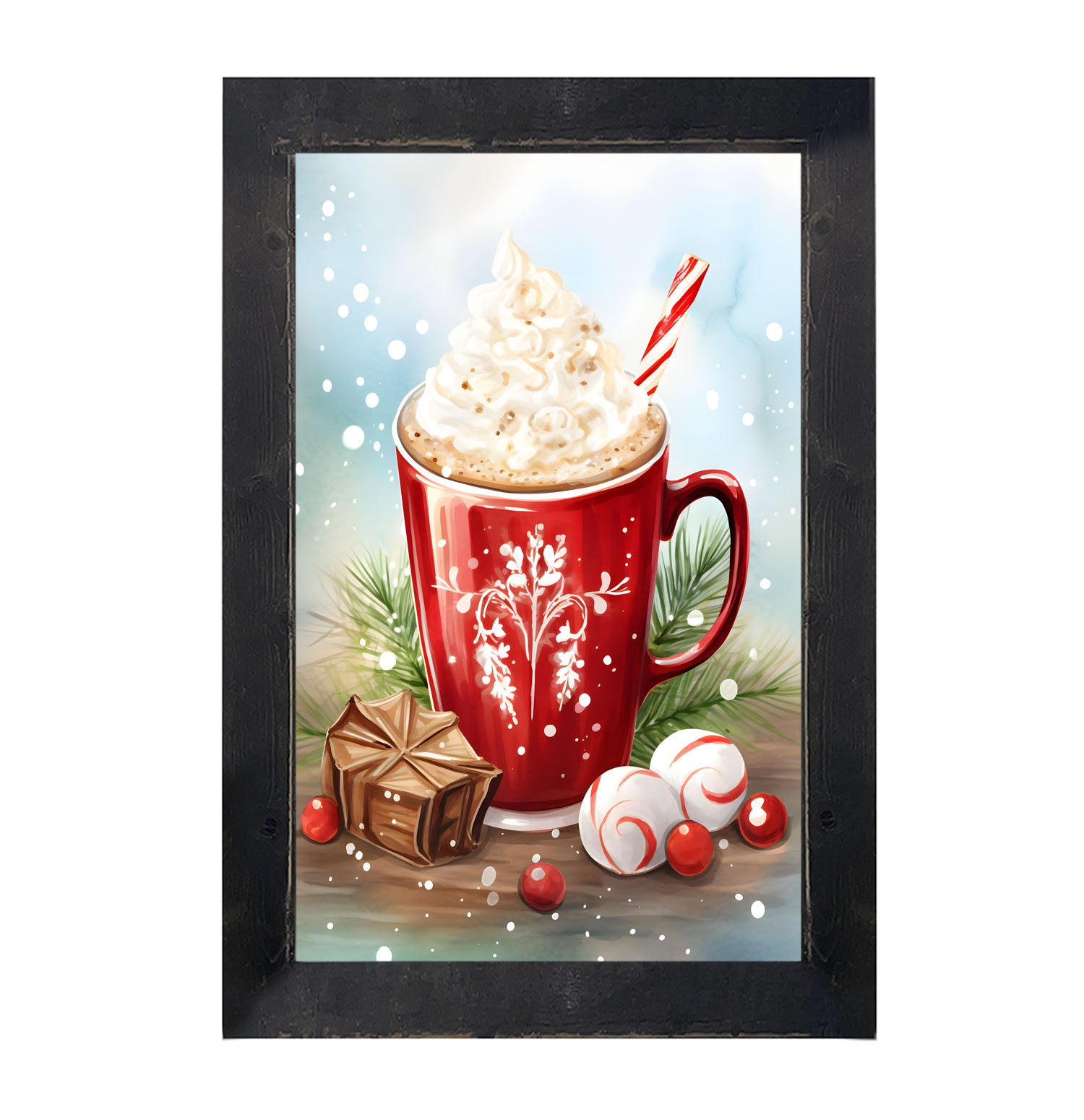 Peppermint Cocoa - Framed art