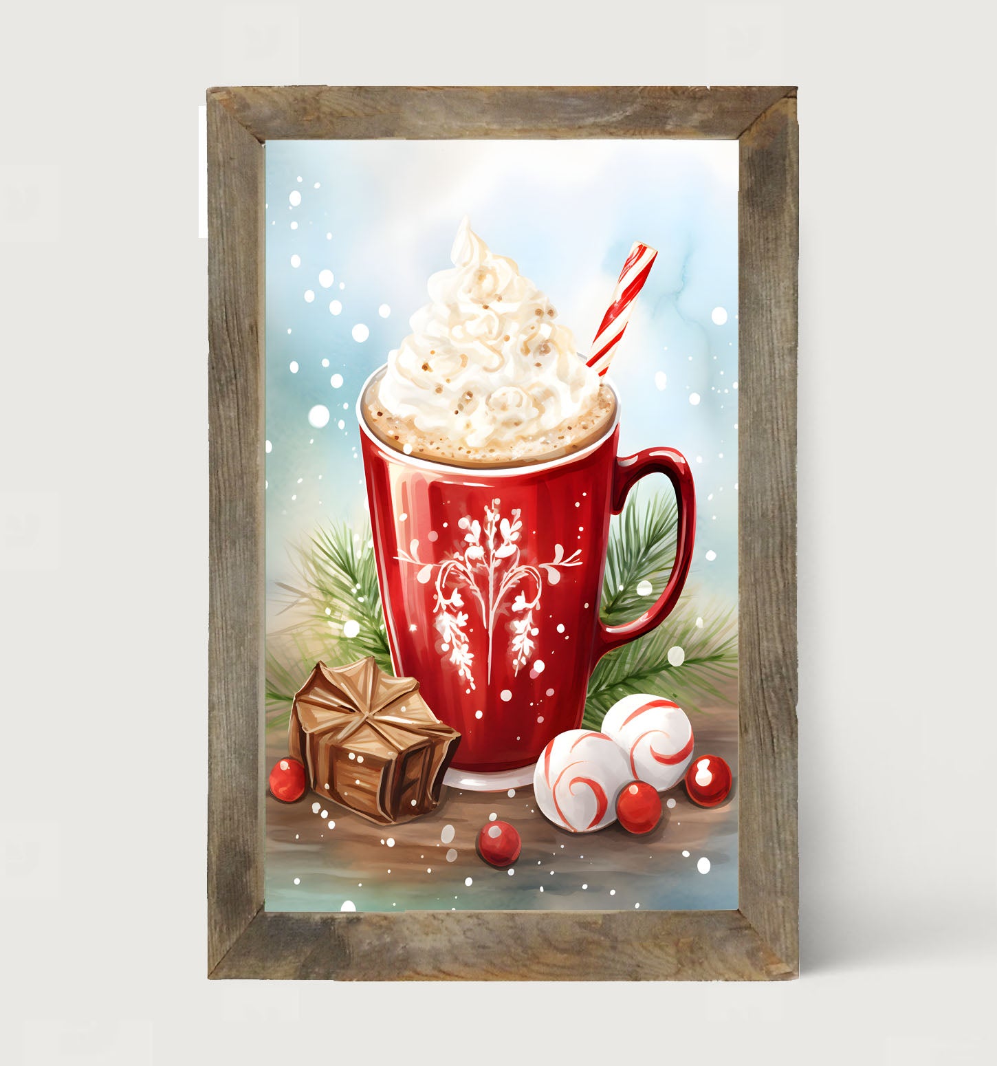 Peppermint Cocoa - Framed art