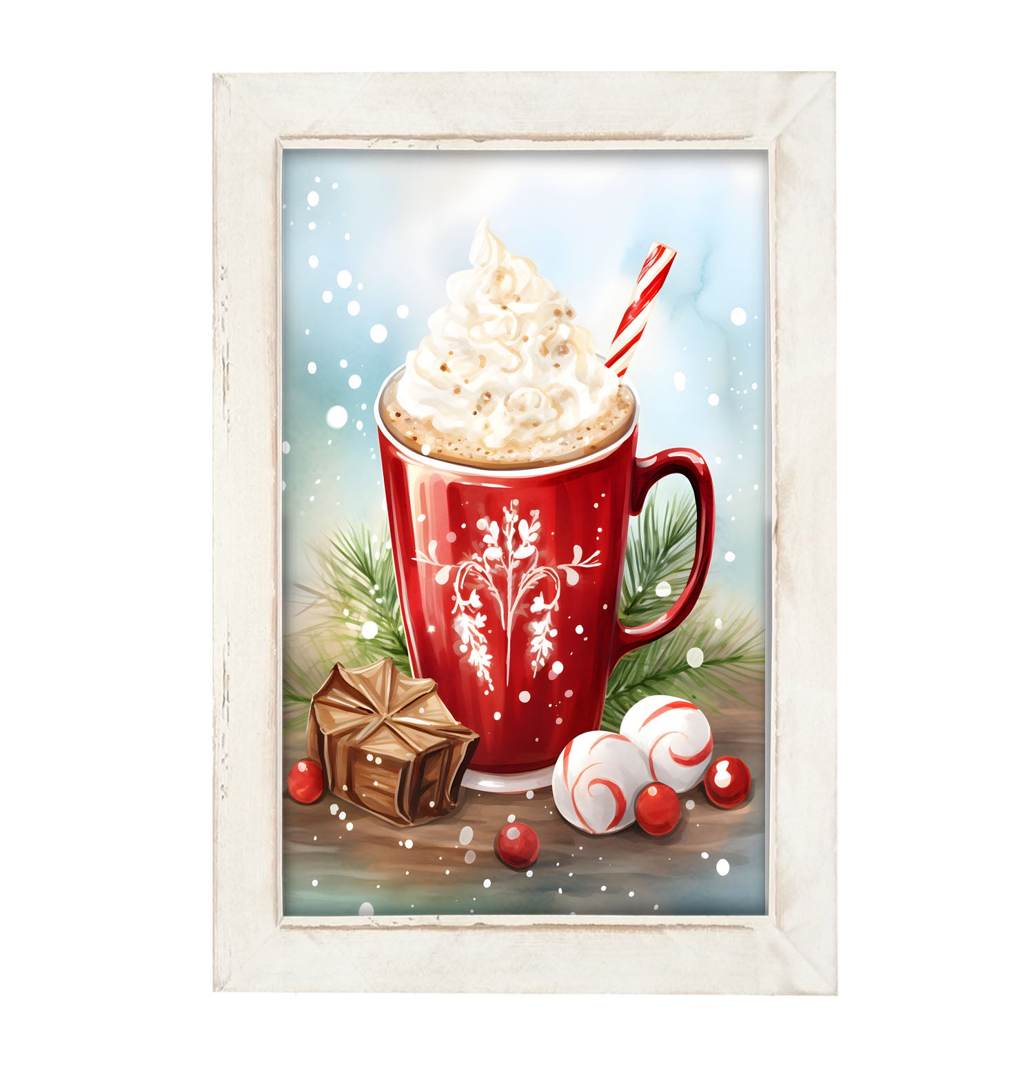 Peppermint Cocoa - Framed art