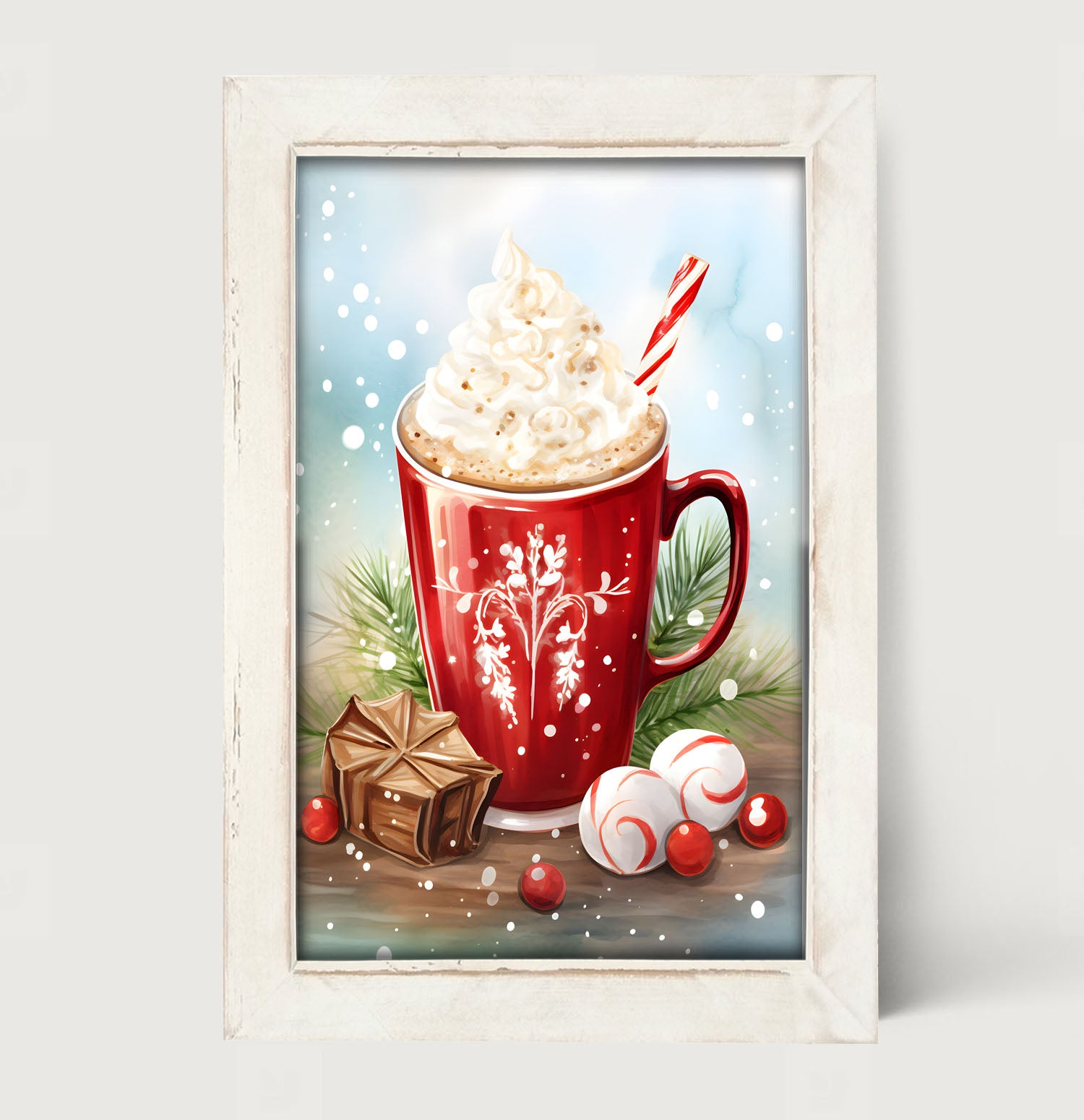 Peppermint Cocoa - Framed art