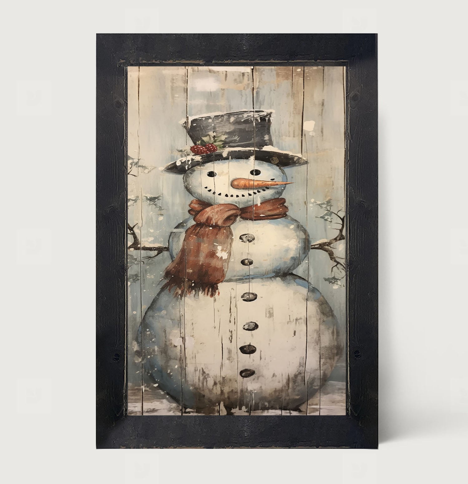 Smiling snowman - Framed art