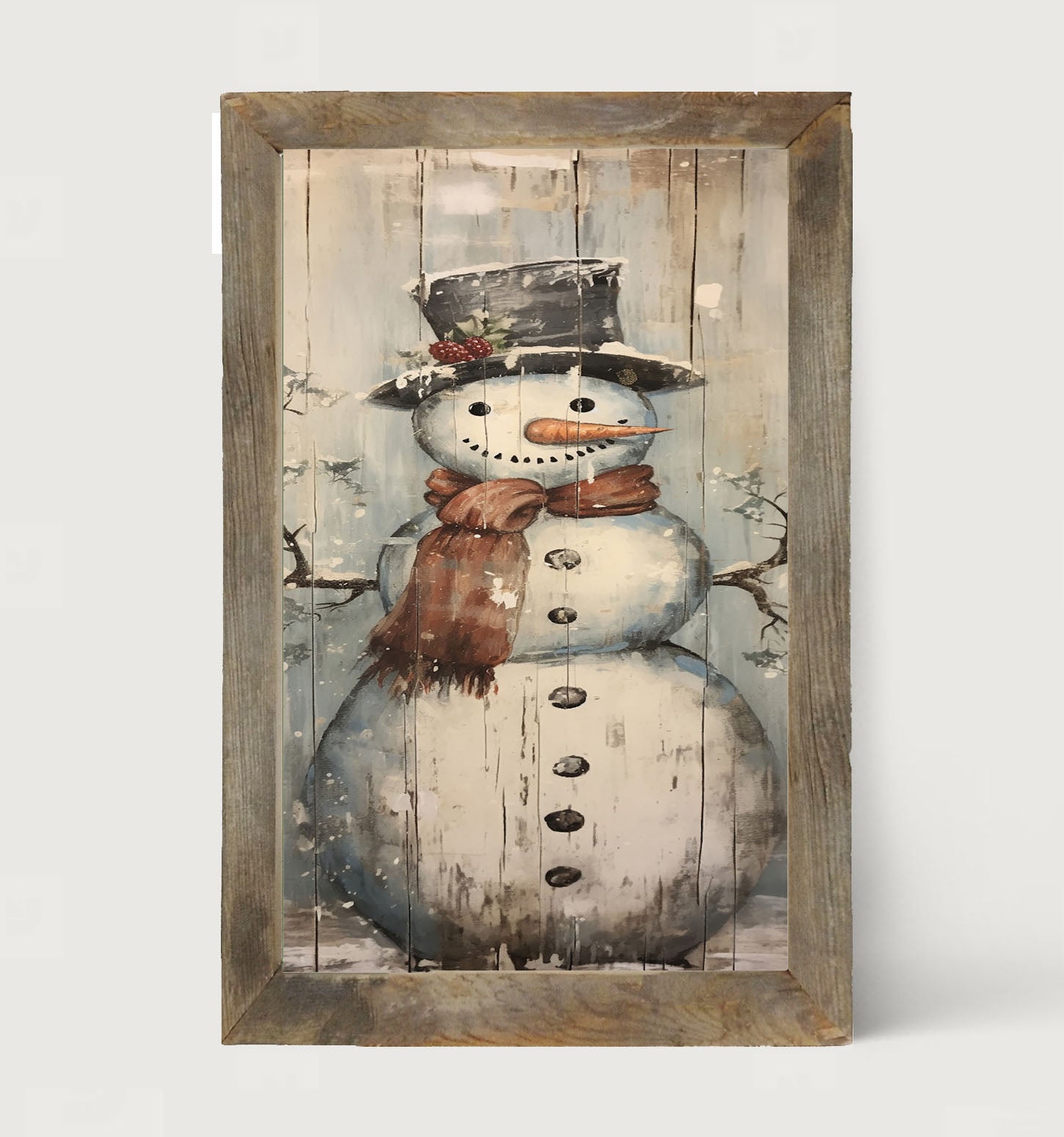 Smiling snowman - Framed art