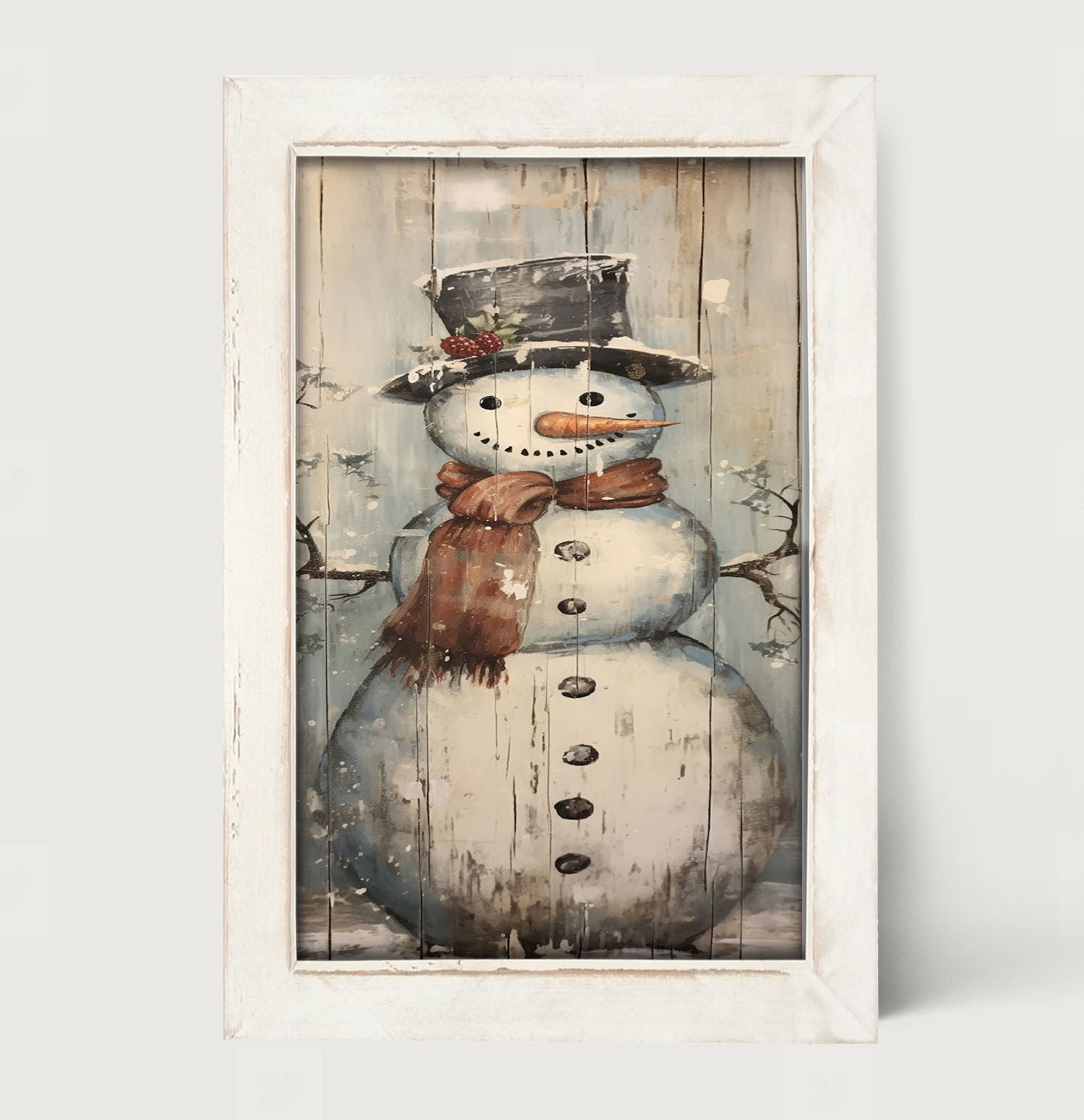 Smiling snowman - Framed art