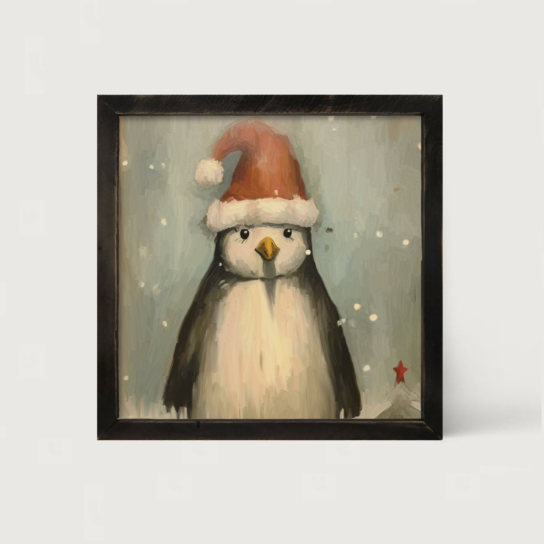 Christmas Penguin - Framed Art