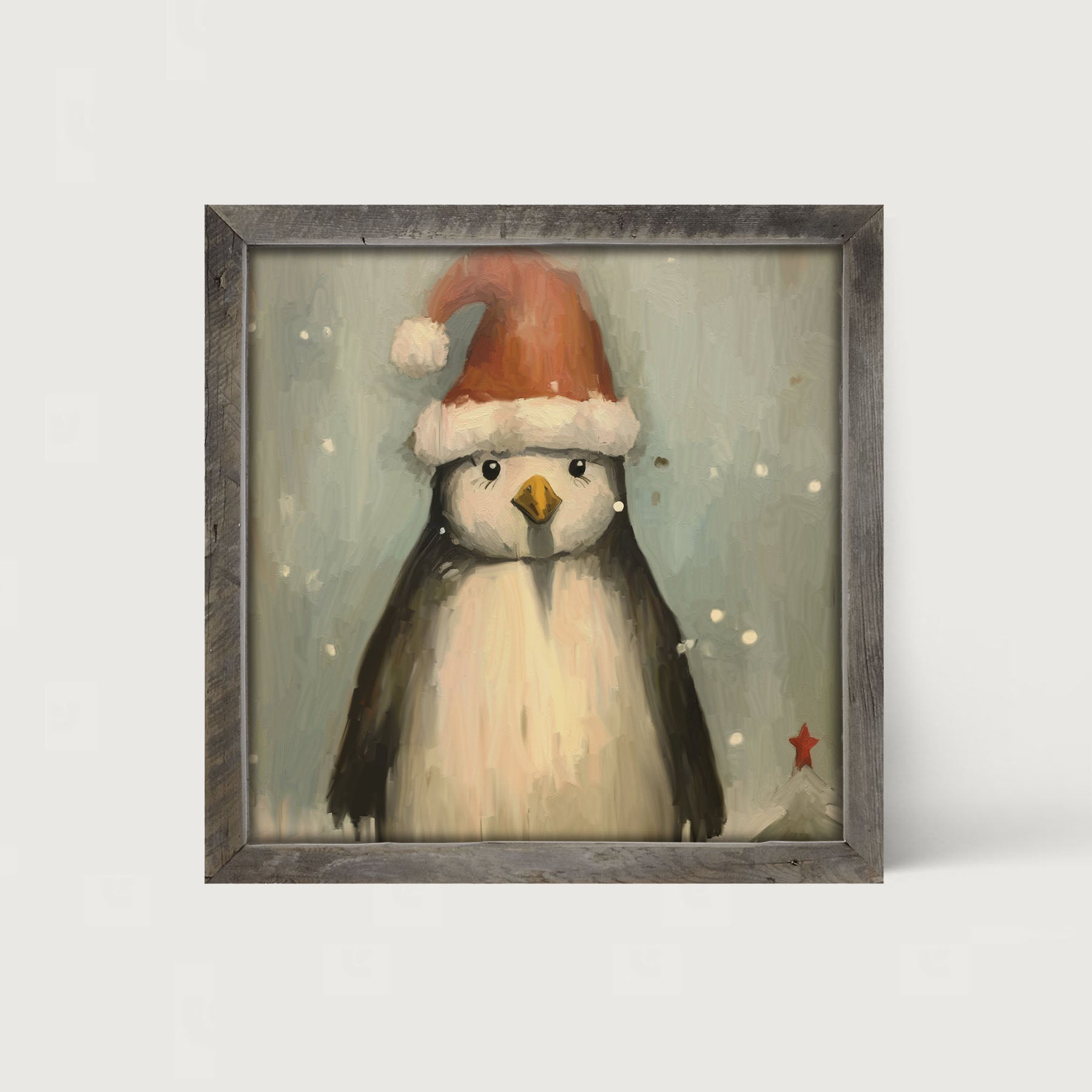 Christmas Penguin - Framed Art