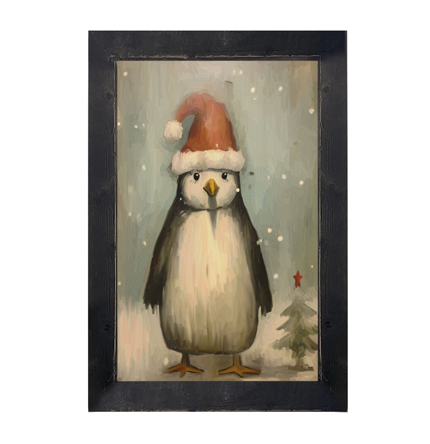 Christmas Penguin - Framed Art