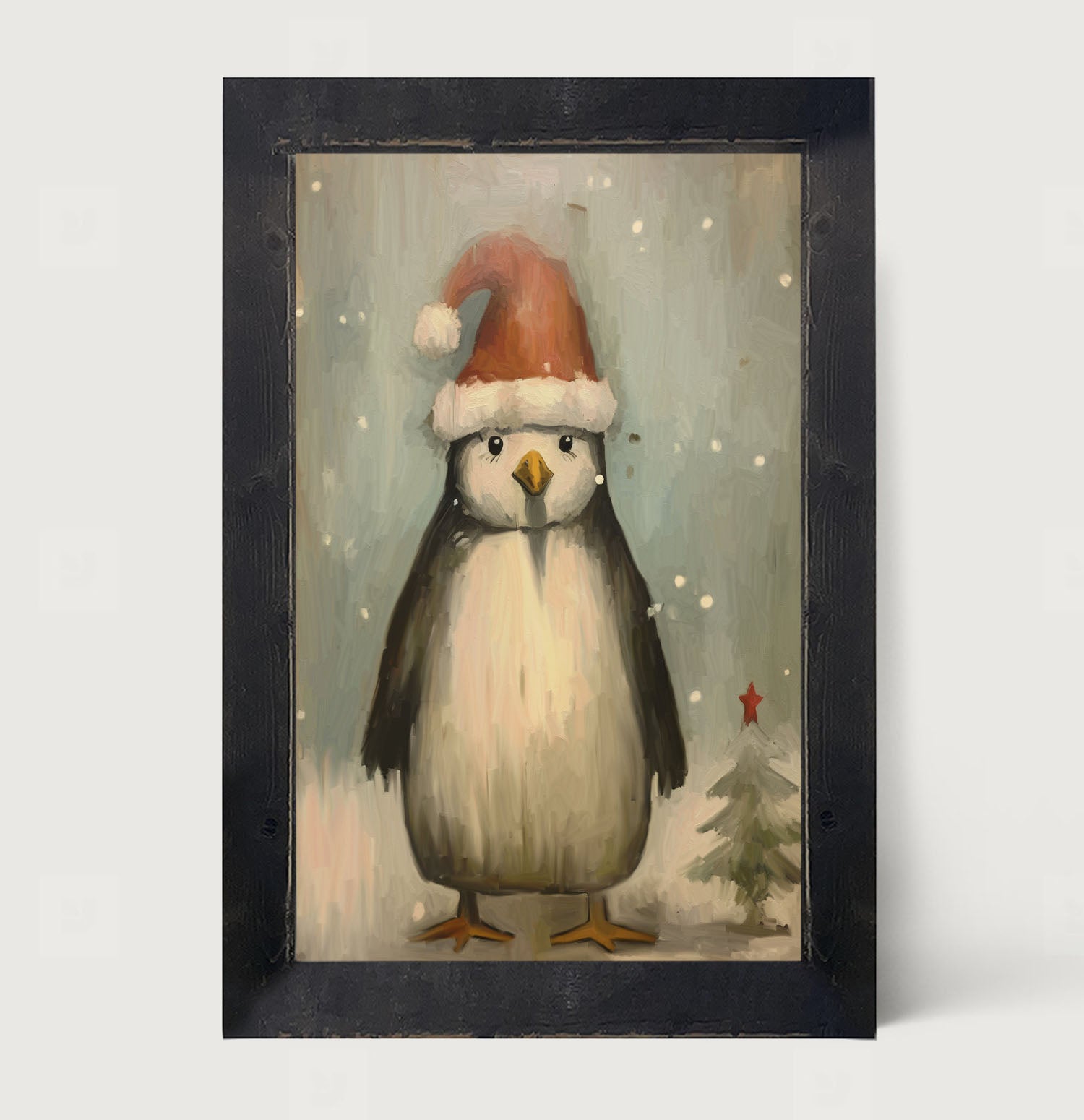 Christmas Penguin - Framed Art