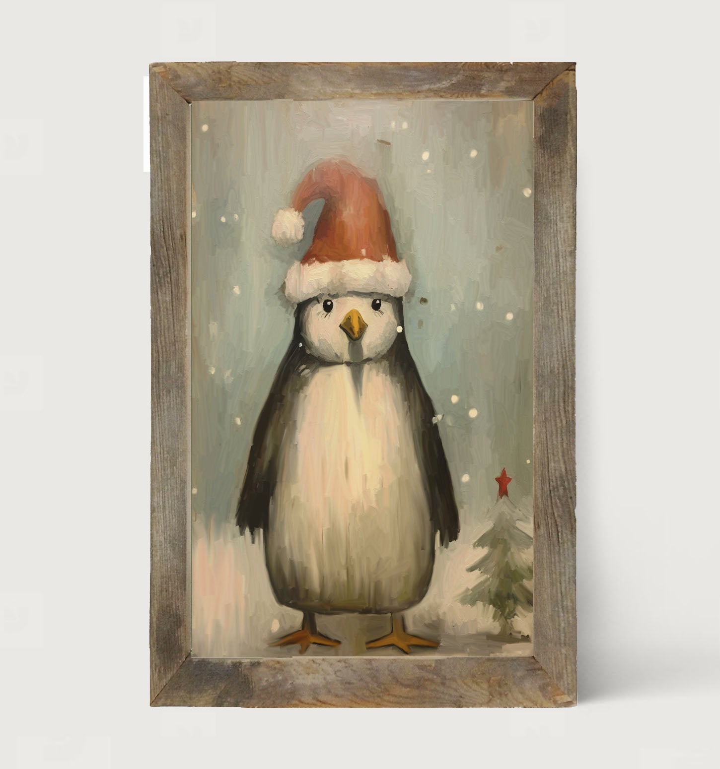 Christmas Penguin - Framed Art