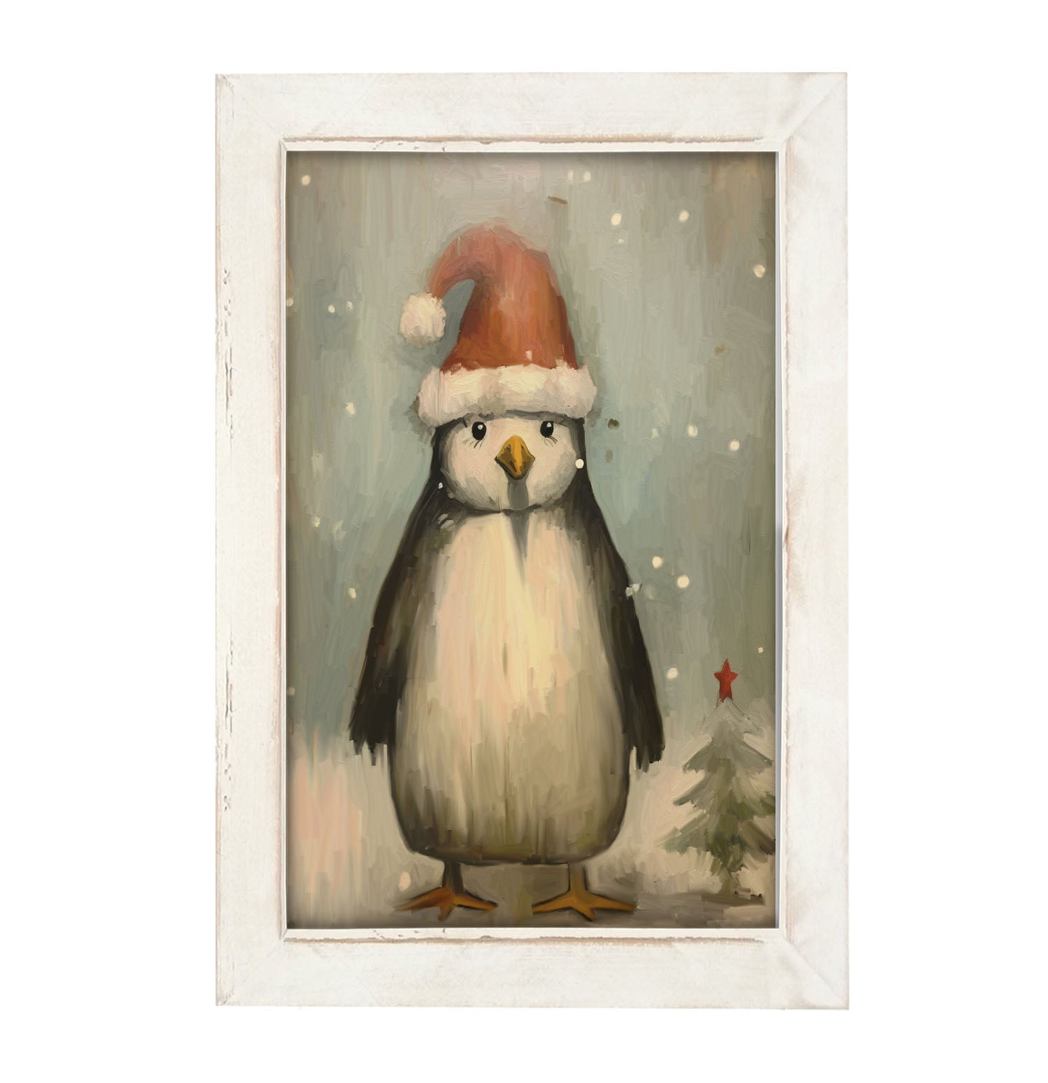 Christmas Penguin - Framed Art