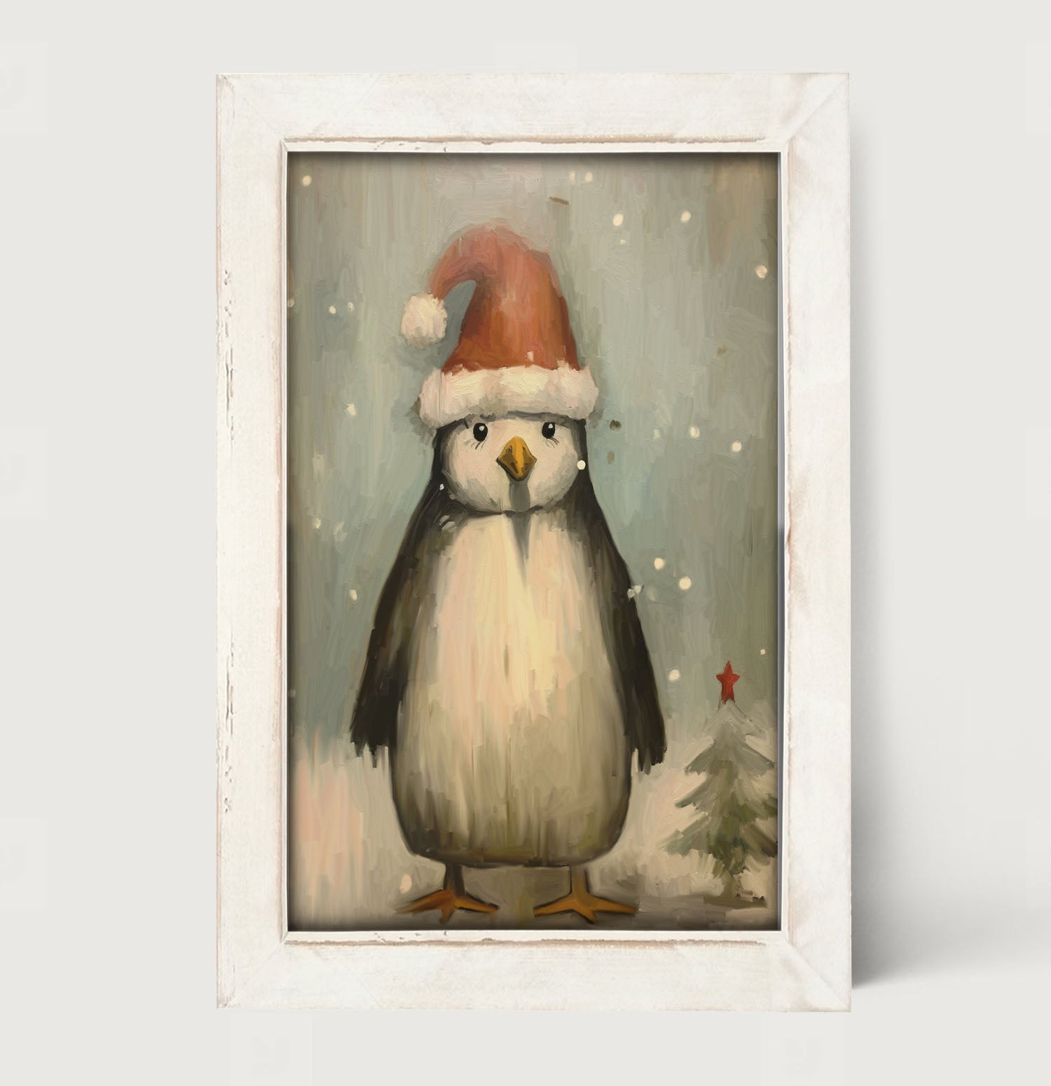 Christmas Penguin - Framed Art