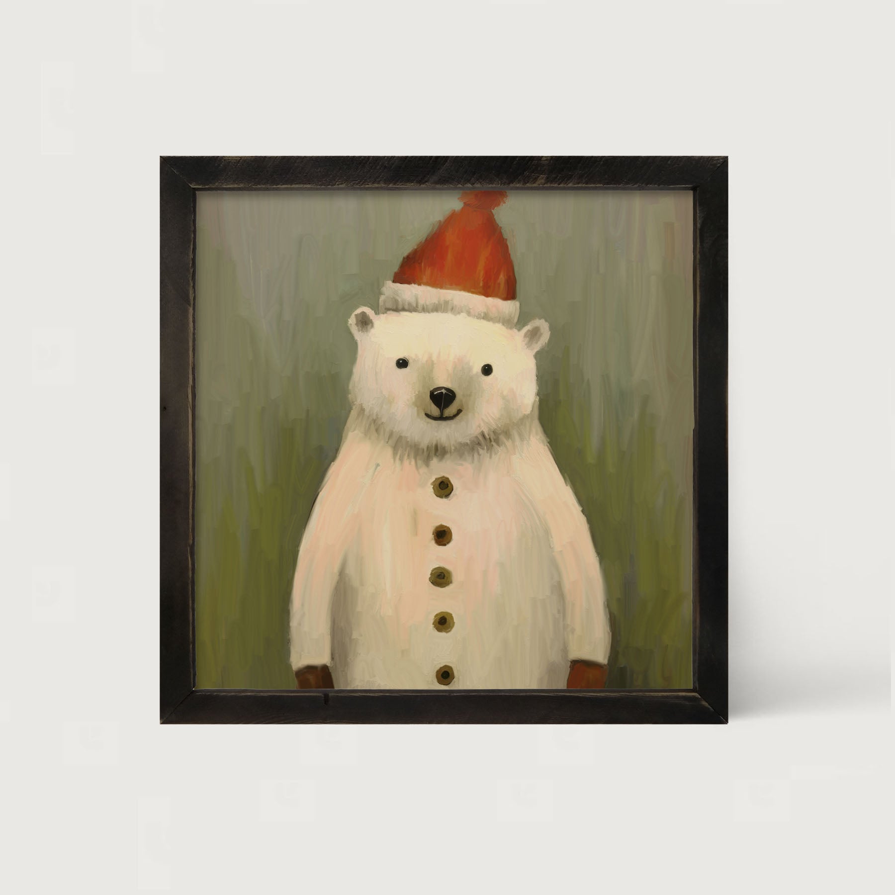 Christmas Polar Bear - Framed Art