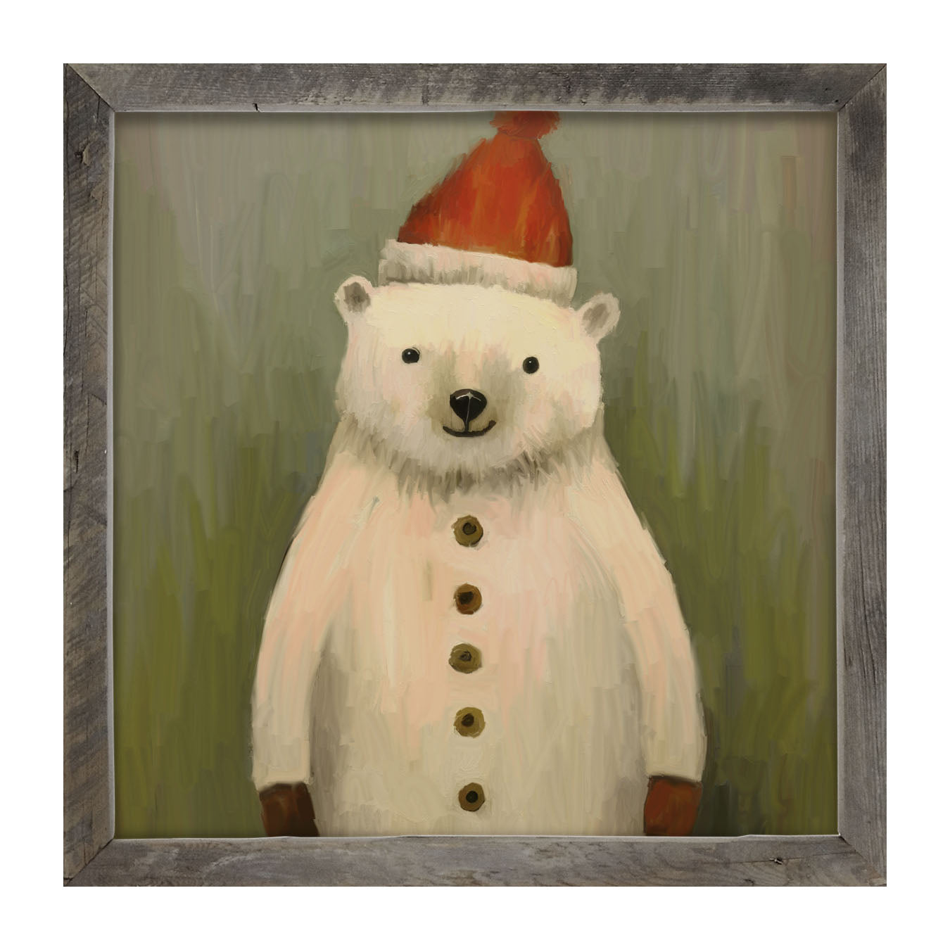 Christmas Polar Bear - Framed Art