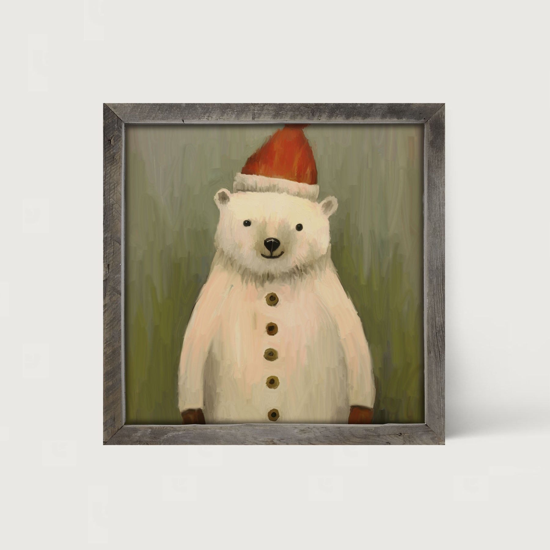 Christmas Polar Bear - Framed Art