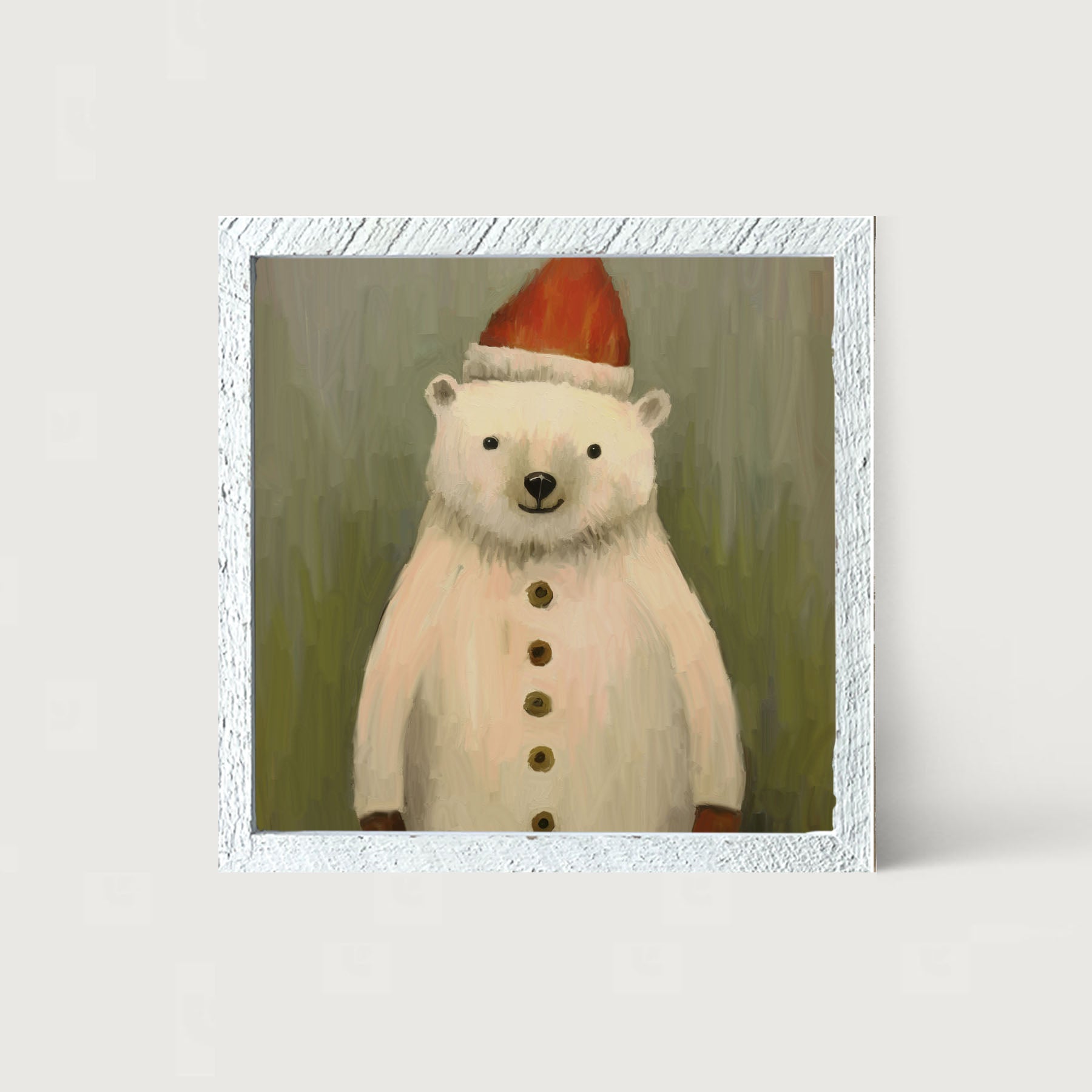 Christmas Polar Bear - Framed Art